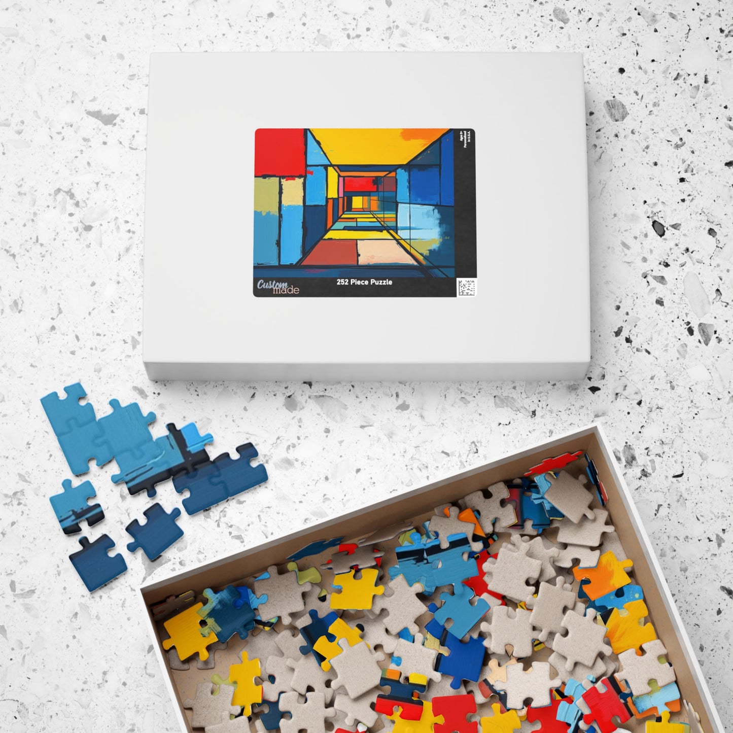 Colorful Abstract Art Puzzle - Geometric Shapes Jigsaw Game Puzzle The Puzzle Chest