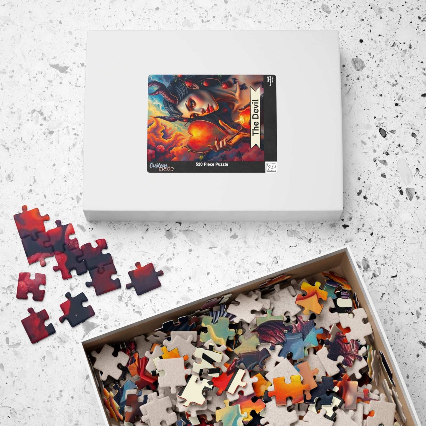 Devil's Heart Puzzle - Tarot Card Style Art Jigsaw for Adults, 110-1014 Pieces, Gothic Decor, Gift for Puzzle Lovers, Unique Home Activity Puzzle The Puzzle Chest