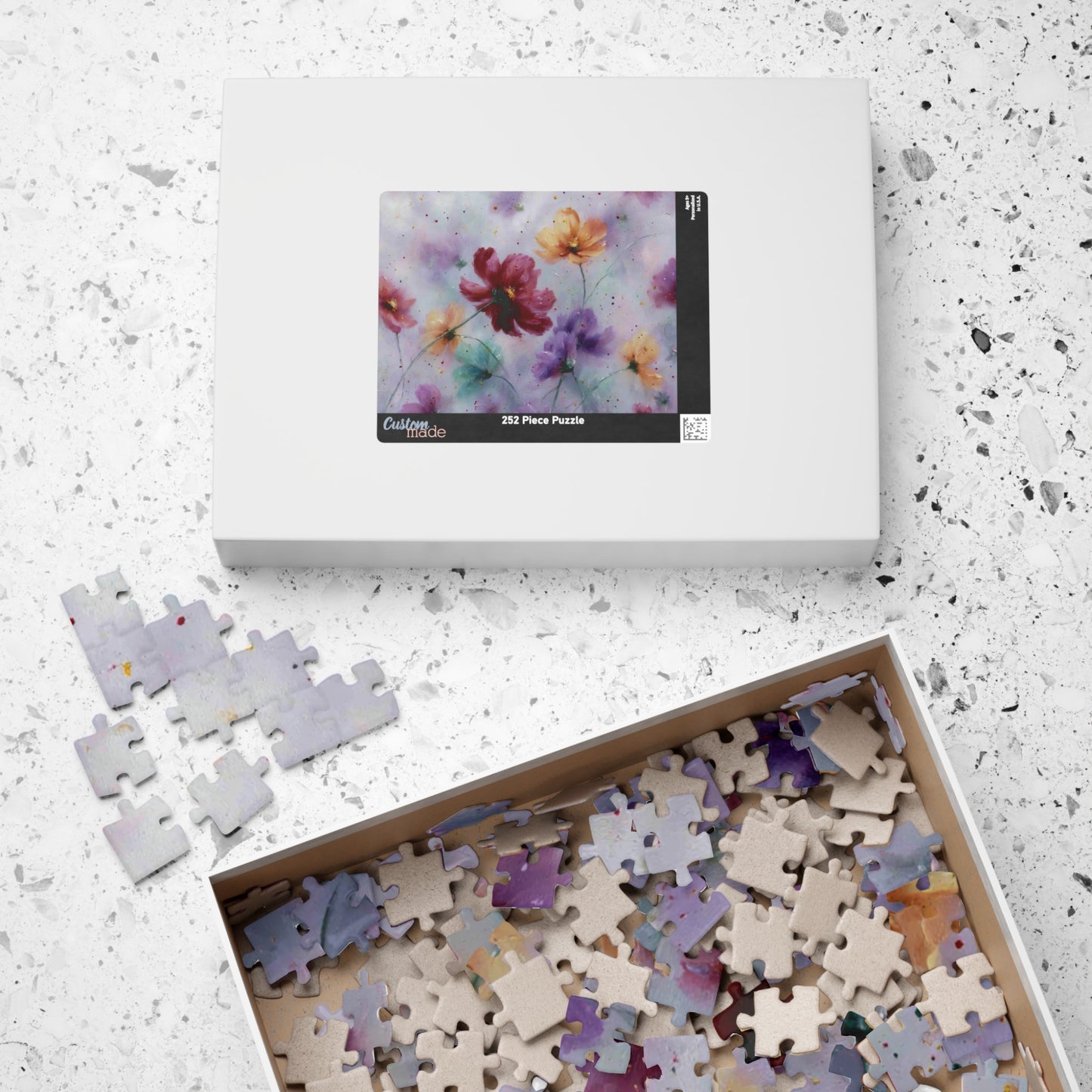 Pastel Bloom Jigsaw Puzzle - Vibrant Abstract Flowers with Gentle Whimsy