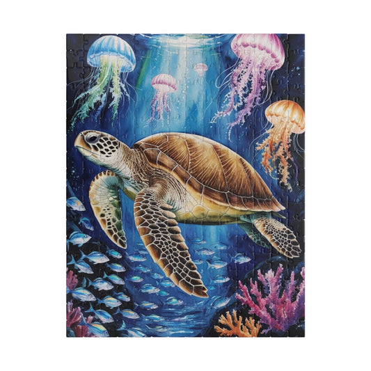 Jigsaw Puzzle, Sea Turtle Ocean Trench Glow in the Dark, 110 252 520 1014 Pieces, Family Game Night Gift, Relaxing Hobby Activity, Home 252 pcs (Vertical) Puzzle The Puzzle Chest