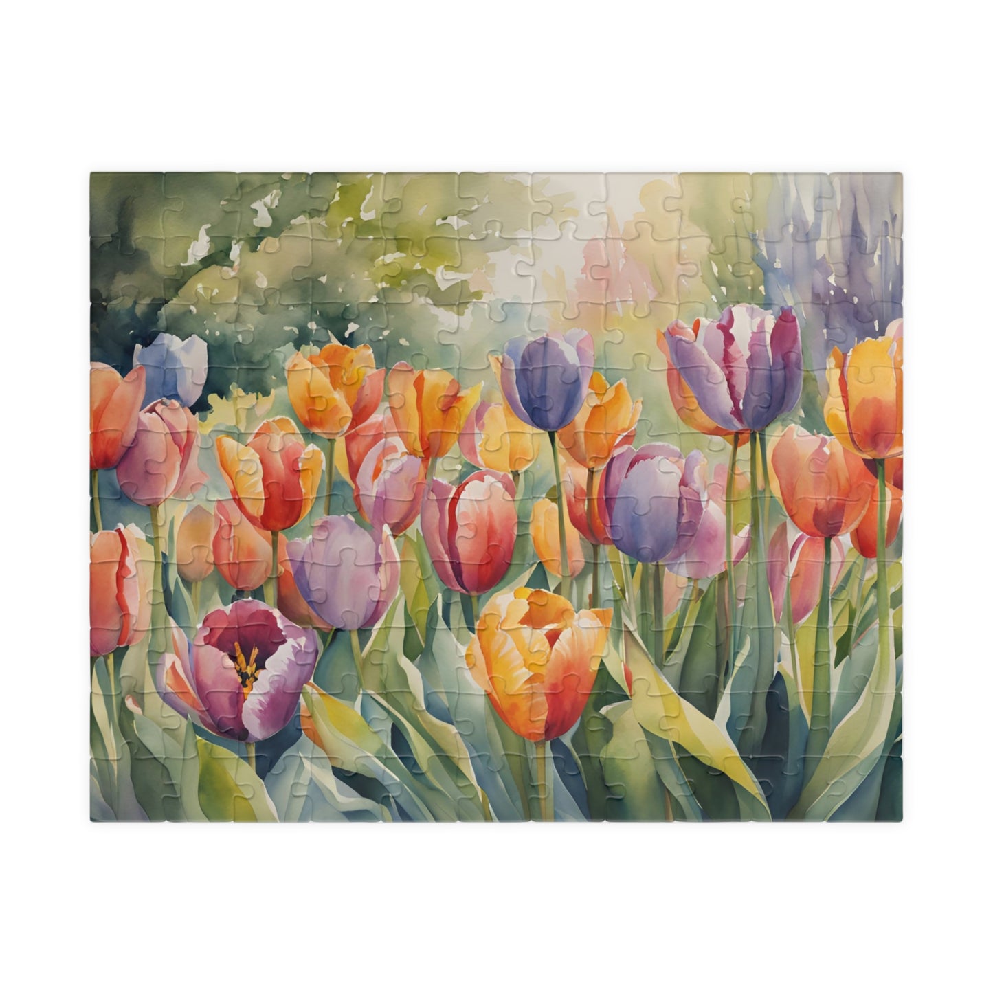 Colorful Flowers Jigsaw Puzzle, 110-1014 Piece Whimsical Tulip Art Botanical Tabletop Game for Quiet Family Time Activity, Puzzle Lover Gift 110 pcs (Horizontal) Puzzle The Puzzle Chest