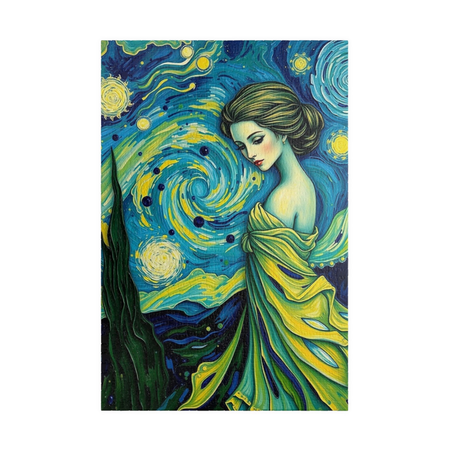 Starry Night Abstract Puzzle - Serene Woman 1014 pcs (Vertical) Puzzle The Puzzle Chest