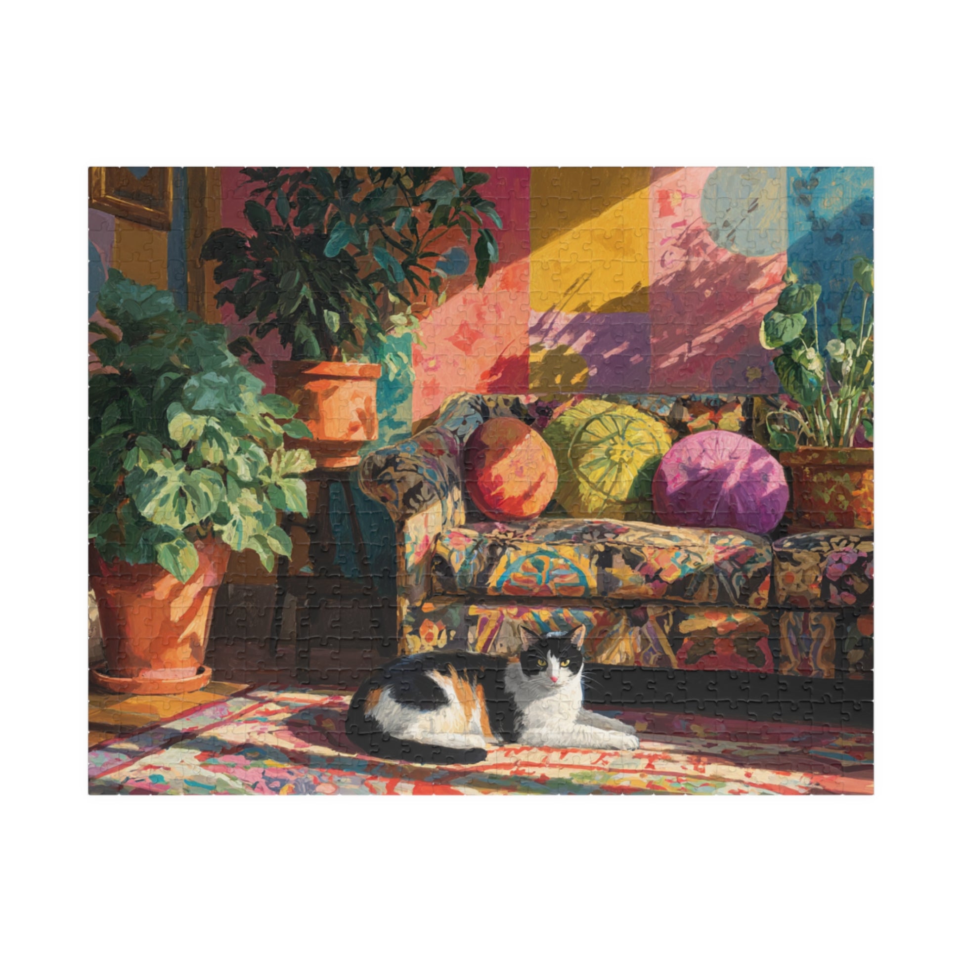 Cat in the Sunny Room – Warm Fauvist Cat Jigsaw Puzzle, Animal Theme Light-Filled Art Puzzle Puzzle The Puzzle Chest