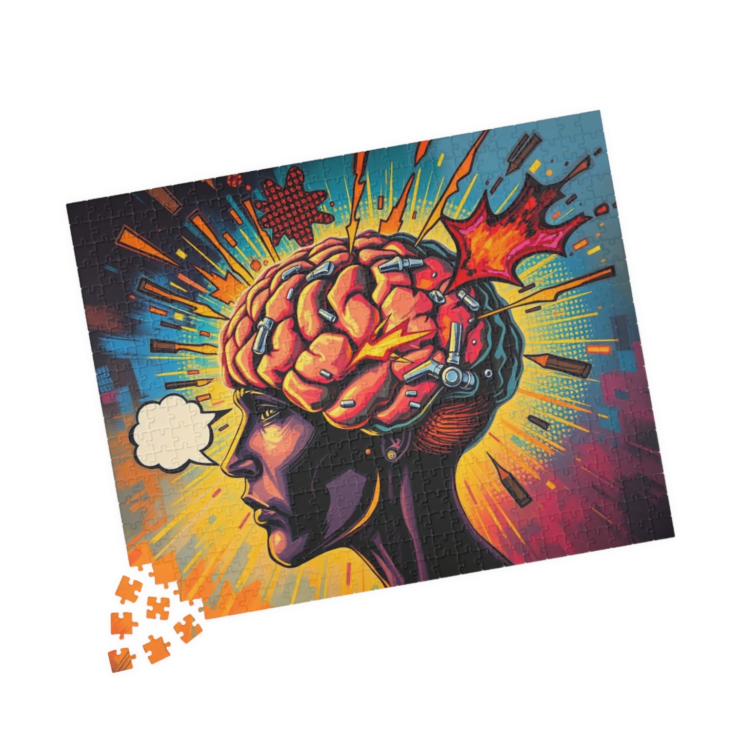 Creative Brain Puzzle - Pop Art Brainstorming Design, Perfect Gift for Puzzle Lovers, Meditation, Family Game Night, Mindfulness Activity Puzzle The Puzzle Chest