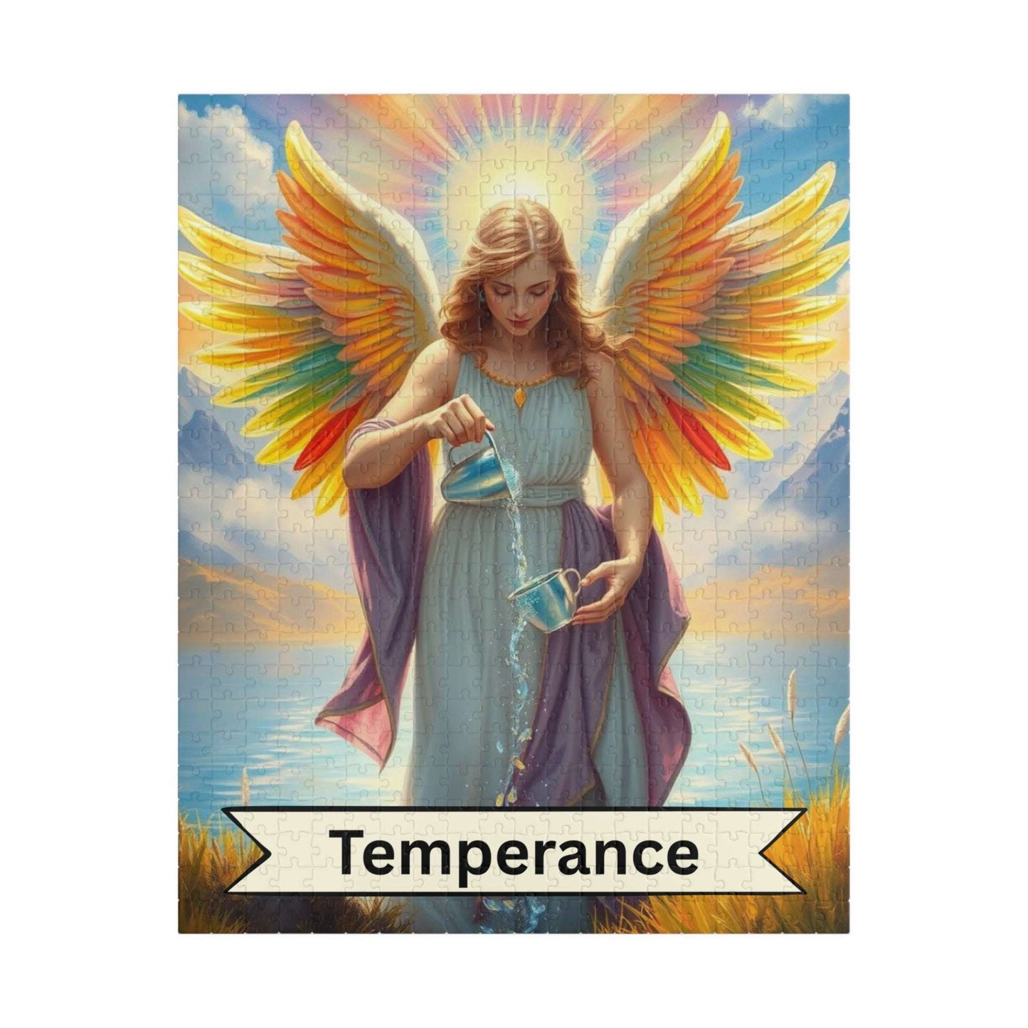 Angel Temperance Puzzle - Tarot Card Style Jigsaw Game for Spiritual Art Meditation Gift, Home Decor, Family Fun Activity, 110-1014 Pieces 520 pcs (Vertical) Puzzle The Puzzle Chest