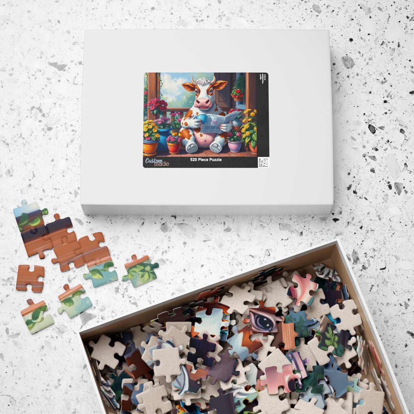 Whimsical Cow Jigsaw Puzzle, Fun Home Solo Entertainment, Gift for Farm Lovers Animal Enthusiasts, Family Game Night, Mindfulness Activity Puzzle The Puzzle Chest