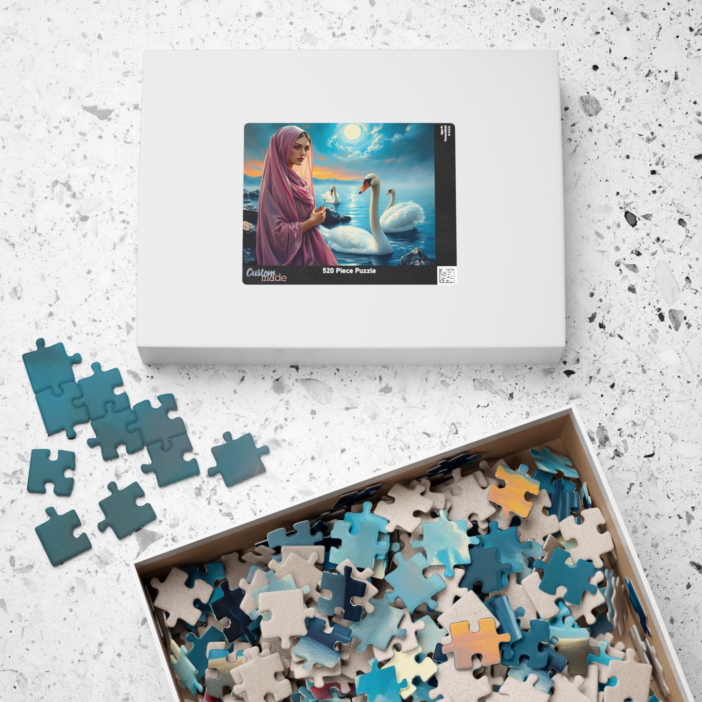 Echo of Avalon Jigsaw Puzzle, Mystic Lake with Swans Veiled Women, Dark Fantasy Puzzle, Gothic Puzzle Gift for Art Lover, Solo Fun, Game Night Puzzle The Puzzle Chest