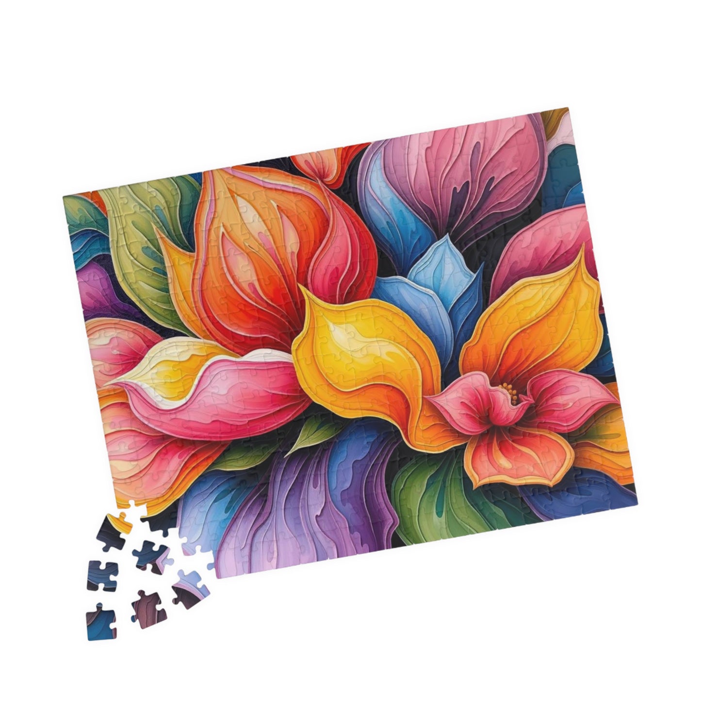Floral Art Puzzle: Vibrant 110, 252, 520, 1014-piece Abstract Jigsaw Game, Home Decor, Gift Idea for Adults, Family Fun Activity Puzzle The Puzzle Chest