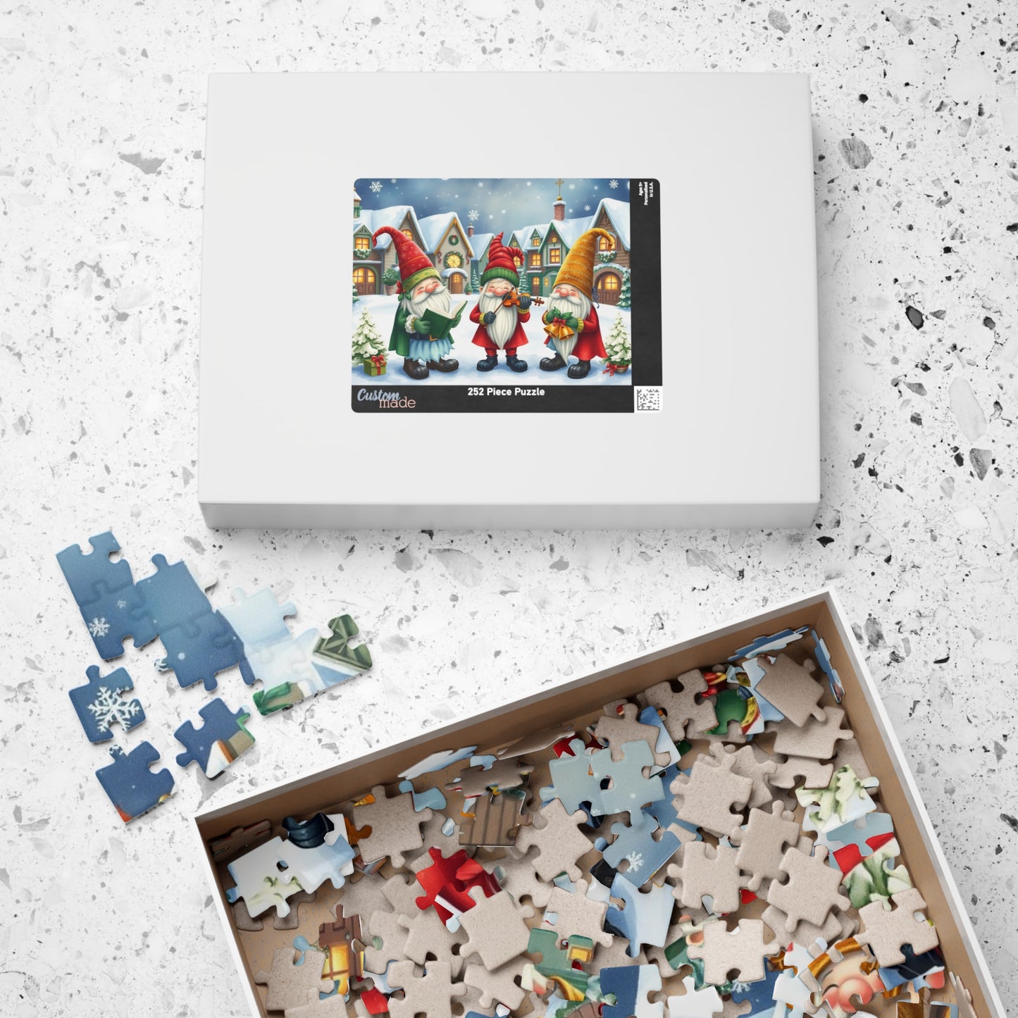 Christmas Caroler Gnome Puzzle - Holiday Theme Mythical Jigsaw Game Puzzle The Puzzle Chest