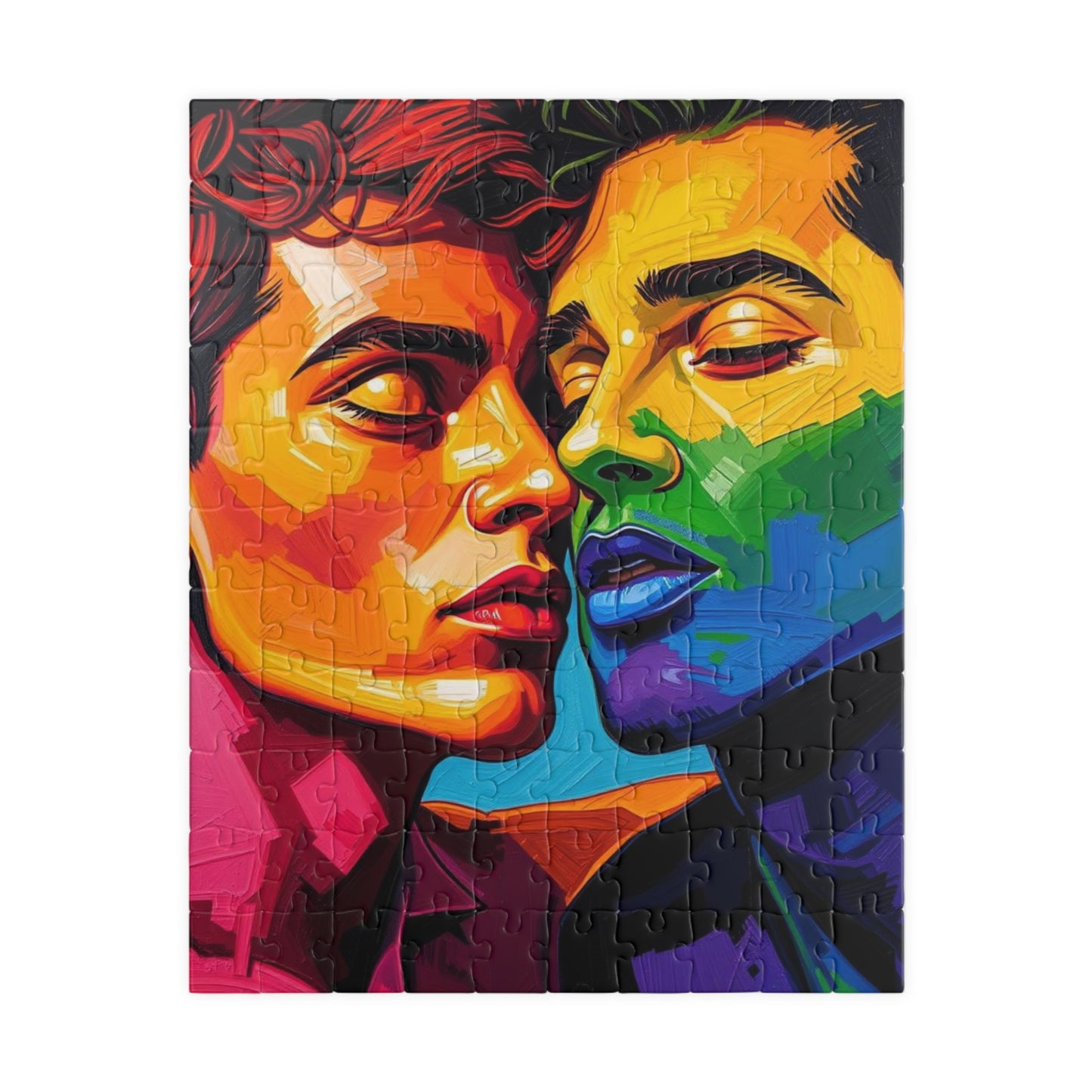 United in Color Jigsaw Puzzle - Pride Portrait, LGBTQ Art Rainbow Faces, Pride Gift for Puzzle Lover, Friends, Family or Solo Fun 110 pcs (Vertical) Puzzle The Puzzle Chest