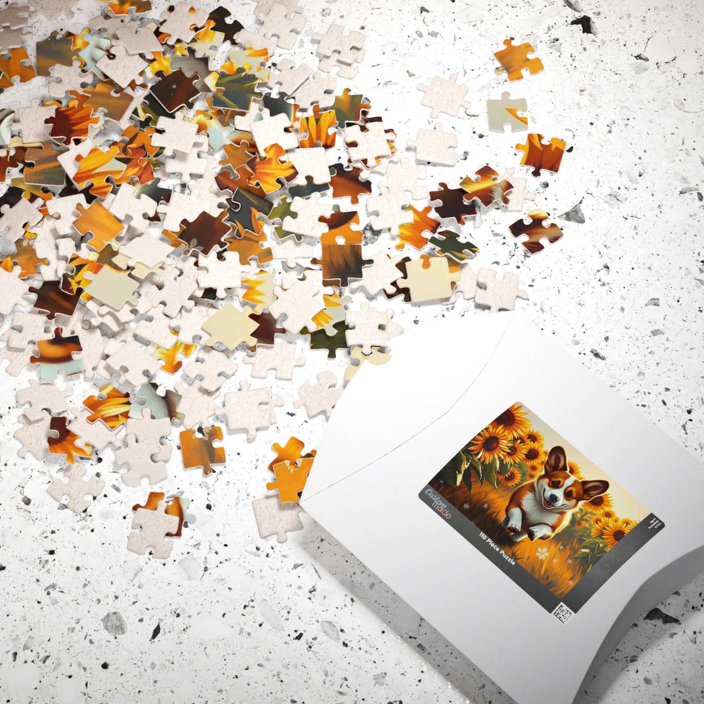 Corgi Sunflower Jigsaw Puzzle - Fun Family Activity, Pet Lover Birthday Holiday Gift for Friends, Home Entertainment Puzzle The Puzzle Chest