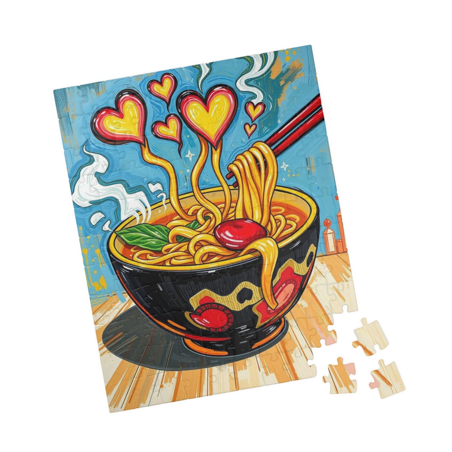 Heartfelt Noodle Puzzle, 110-1014 Piece Pop Art Jigsaw Puzzle for Fun Family Game, Cozy Night In, Unique Gift Idea for Holiday Birthday Puzzle The Puzzle Chest