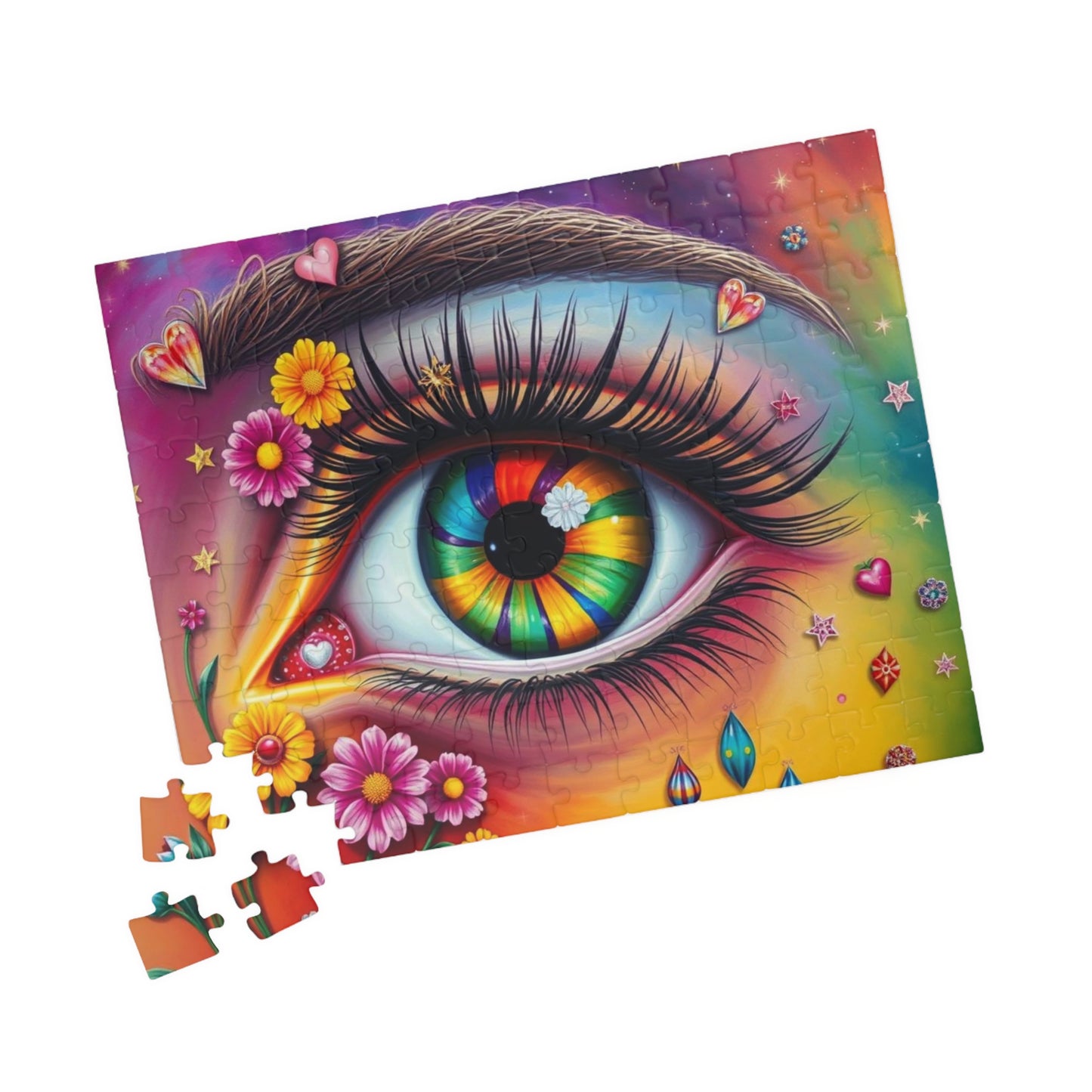 Watchful Heart - LGBTQ+ Pride Surreal Jigsaw Puzzle, Rainbow Eye Puzzle, Colorful Pride Puzzle for Holiday Birthday Pride Month Gift Puzzle The Puzzle Chest