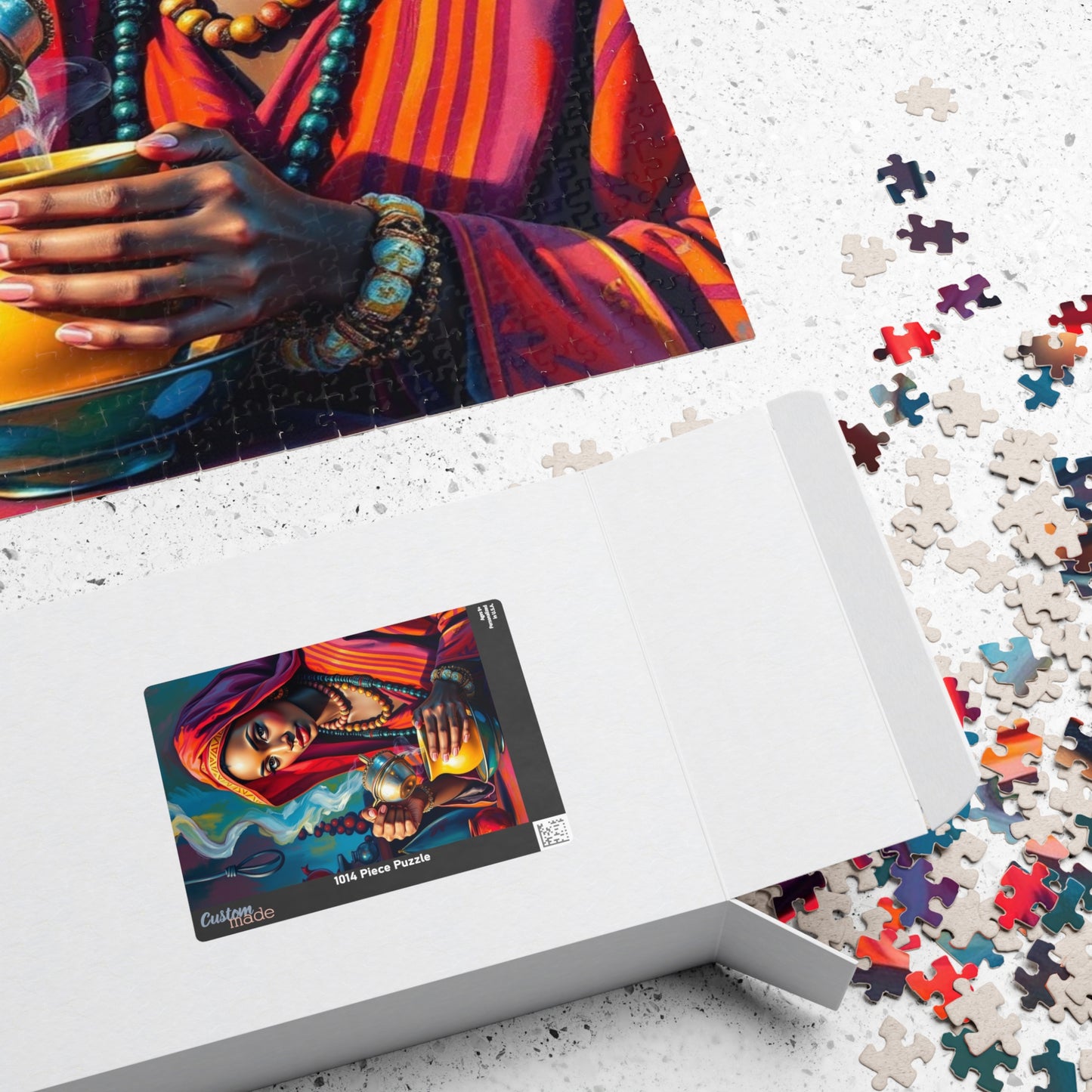 Cultural Puzzle Ethiopian Woman Performing Coffee Ceremony, Traditional Mystical Art, Family Friendly Jigsaw Game, Puzzle Enthusiast Gift Puzzle The Puzzle Chest