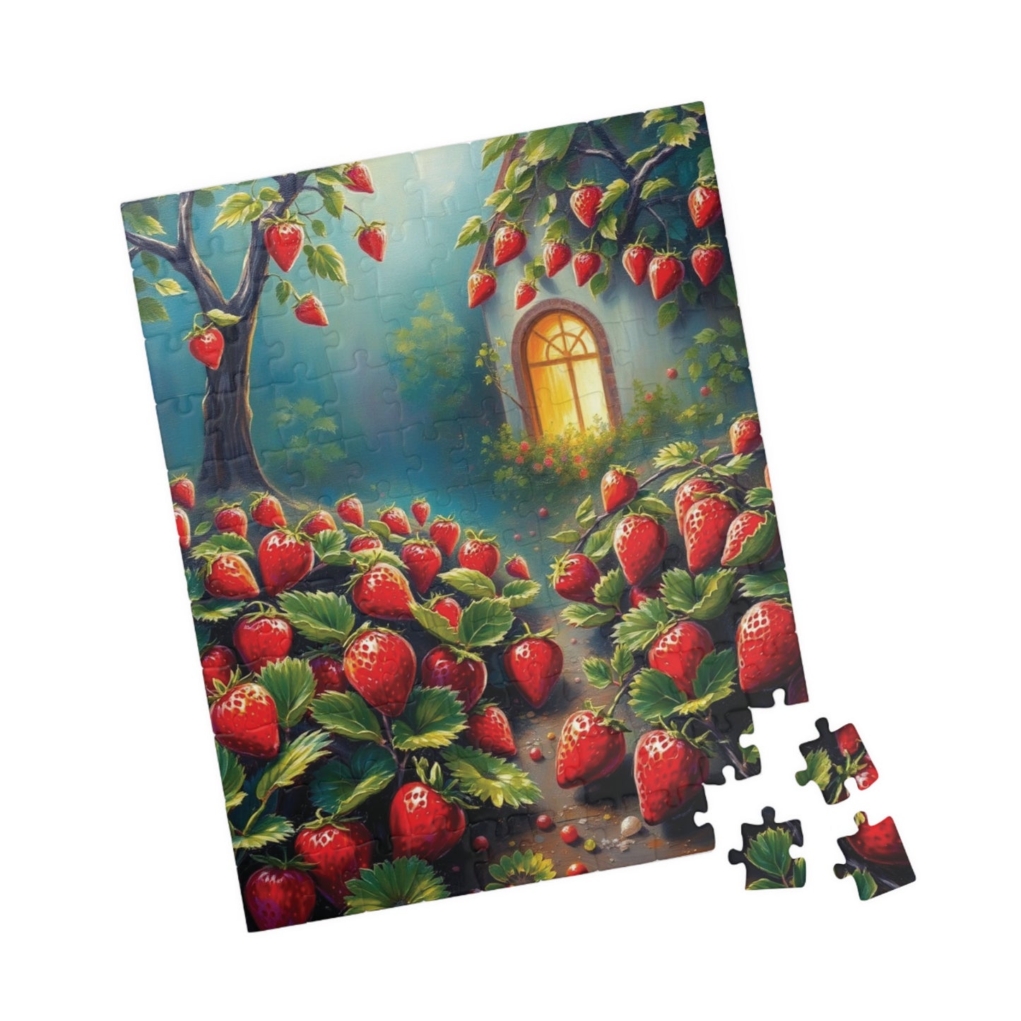 Puzzle, Charming Strawberry Patch, Mystical Environment, Jigsaw, Brain Teaser, Relaxation Activity, Stress Relief, Family Fun Puzzle The Puzzle Chest