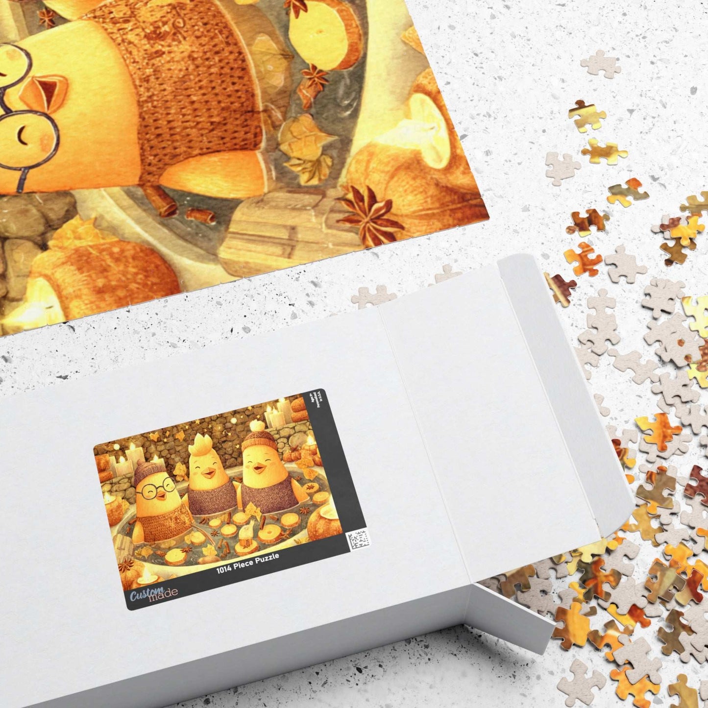 Pumpkin Spice Spa Chickens Puzzle – Cozy Fall Fairy-Tale Jigsaw, Autumn Fun Family Game, Cute Chick Characters Puzzle The Puzzle Chest