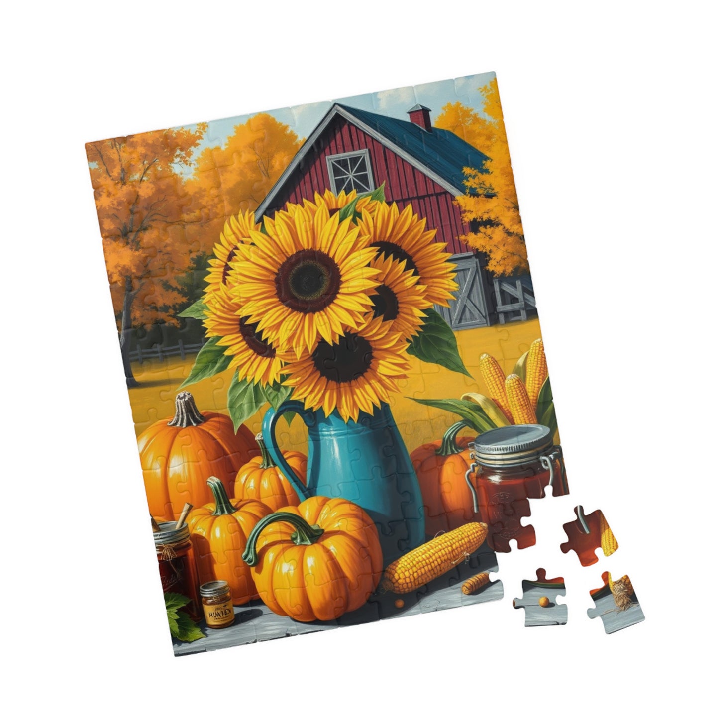 Golden Harvest Glow Sunflower Jigsaw Puzzle, Country Farm Scene for Adults and Families, Autumn Activity, Gift for Puzzle Lovers Puzzle The Puzzle Chest