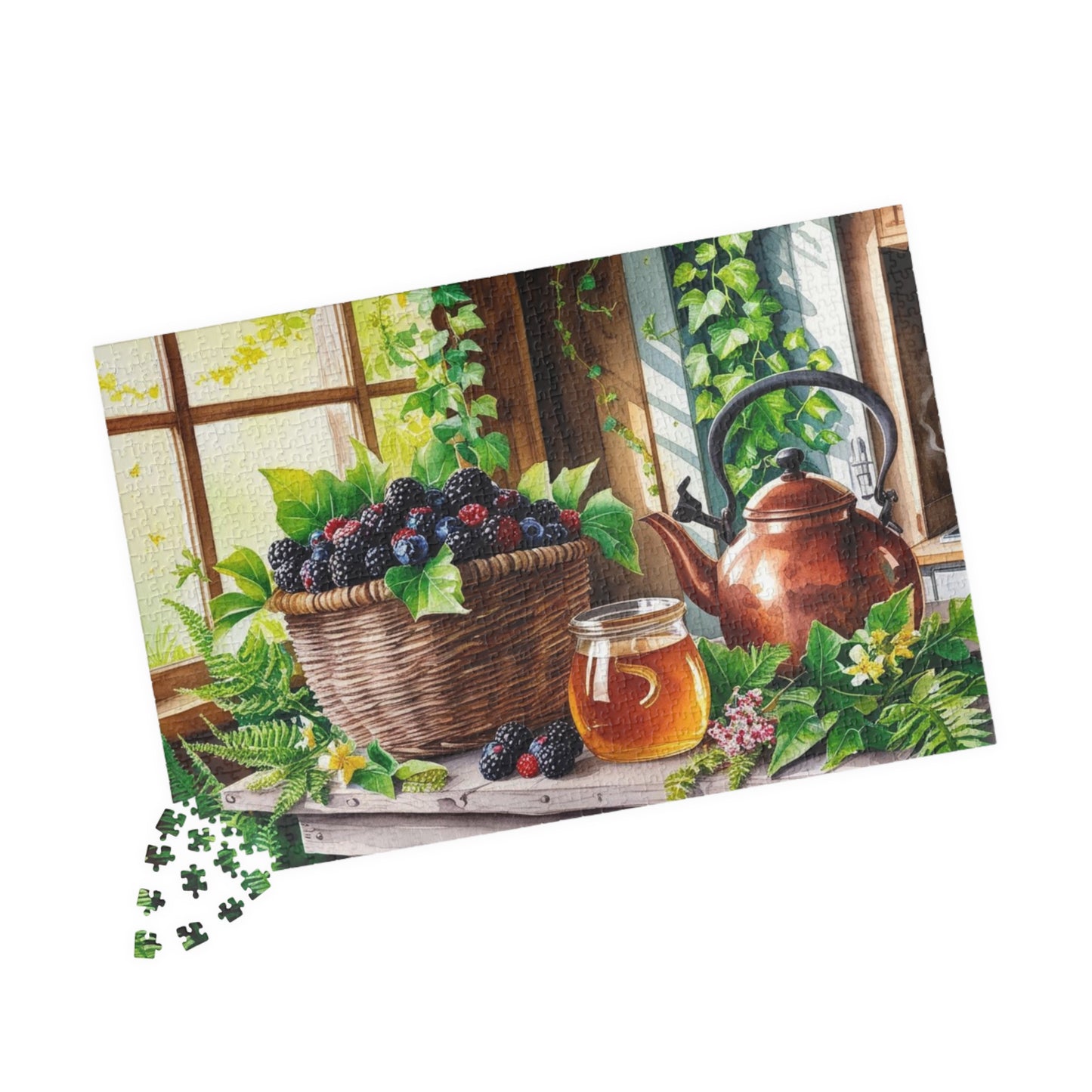 Foodie Jigsaw Puzzle, Quaint Kitchen Wild Berries and Honey 110-1014 Piece, Cabin Fever Activity, Brain Teaser, Unique Gift for Nature Lover Puzzle The Puzzle Chest