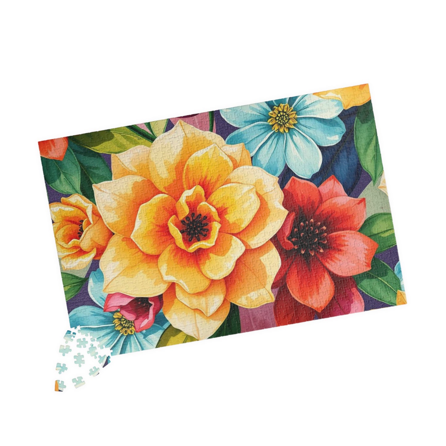 Floral Jigsaw Puzzle Game for Adult Mindfulness Activity, Gift for Flower Lovers, Family Fun, Home Entertainment Game Night, Brain Teaser Puzzle The Puzzle Chest