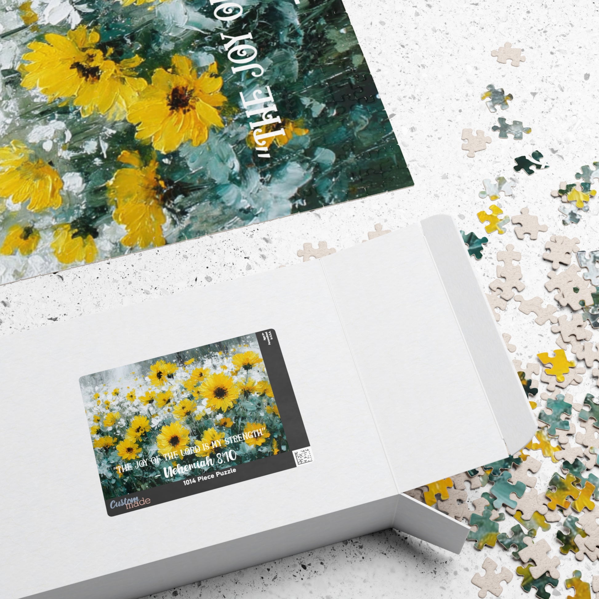 Sunflower Joy – Strength in Light Jigsaw Puzzle, Faith-Inspired Inspirational Gift, Christian Puzzle, Bible Verse Nehemiah 8:10 Puzzle The Puzzle Chest