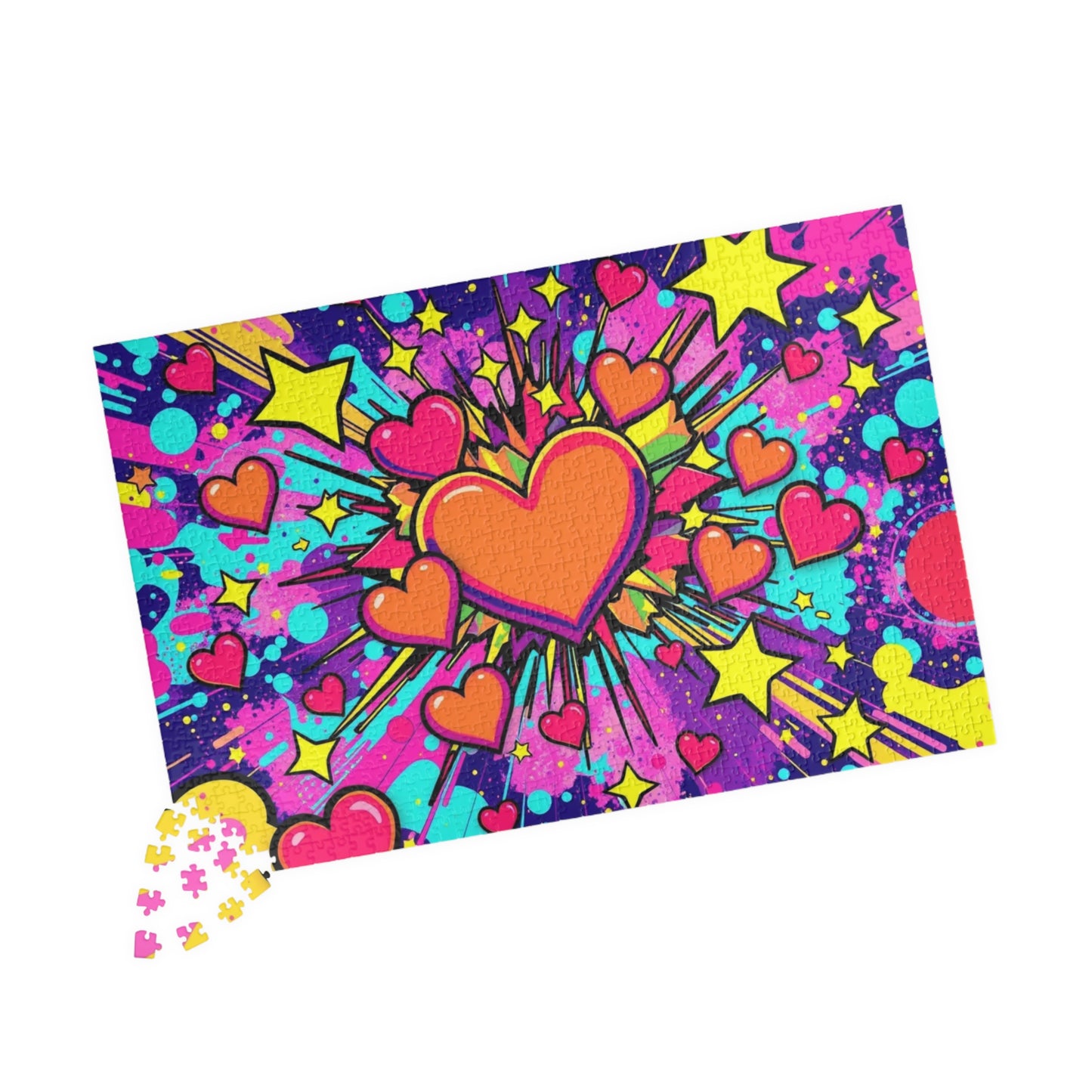 Overlapping Hearts Jigsaw Puzzle for Adults - Pop Art Design, Solo Fun or Family Activity, Puzzle Lover Gift for Friend Birthday Holiday Puzzle The Puzzle Chest