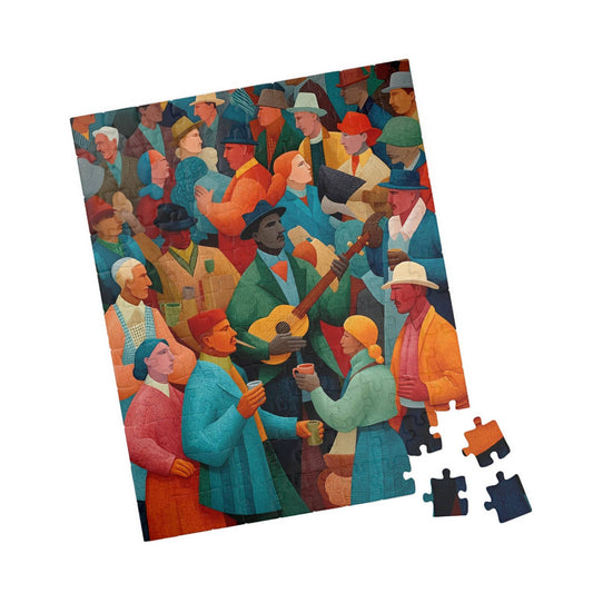 Puzzle, Colorful Vintage People Collage, 110-1014 Pieces, Challenging Jigsaw, Fun Family Activity, Educational Toy, Mind Exercise 110 pcs (Vertical) Puzzle The Puzzle Chest