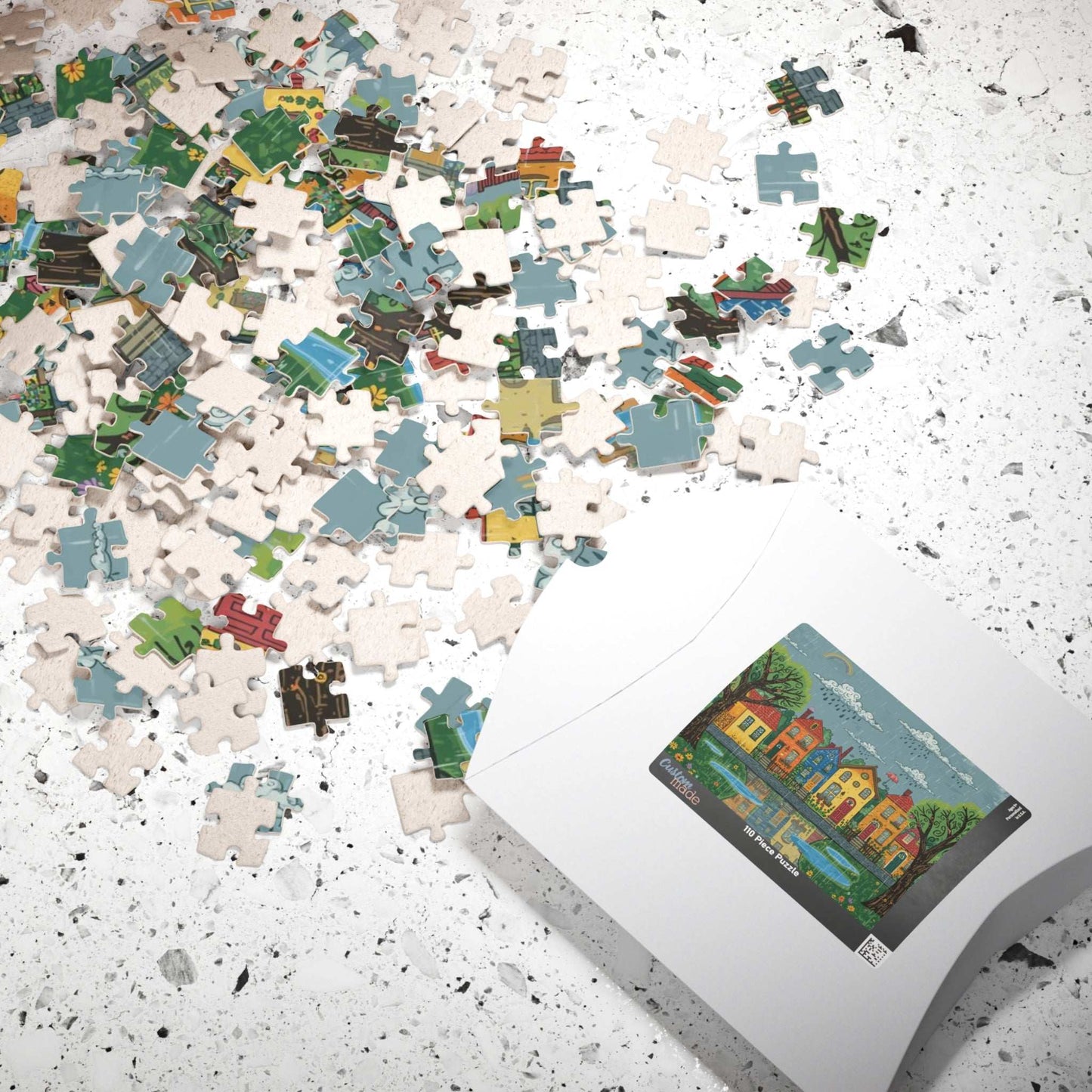 Charming Neighborhood Jigsaw Puzzle - Rainy Day In Town Puzzle The Puzzle Chest
