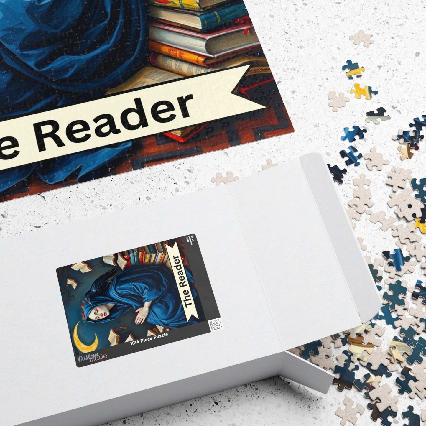The Reader Mystical Tarot Card Jigsaw Puzzle: Books, Raven, Moon - Hobby Game Puzzle The Puzzle Chest