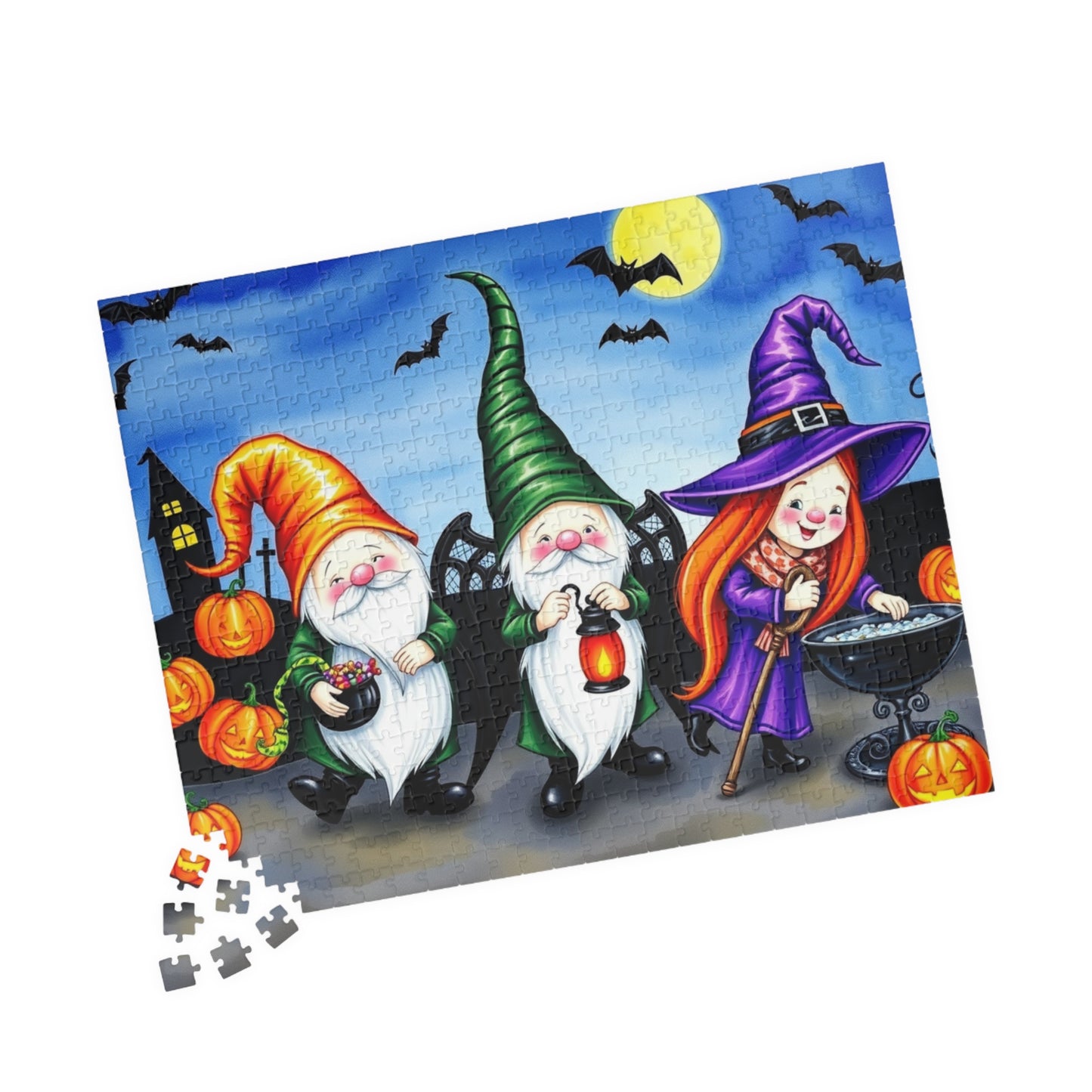 Trick-or-Treat Gnome Puzzle - Halloween-Themed Jigsaw Game Puzzle The Puzzle Chest