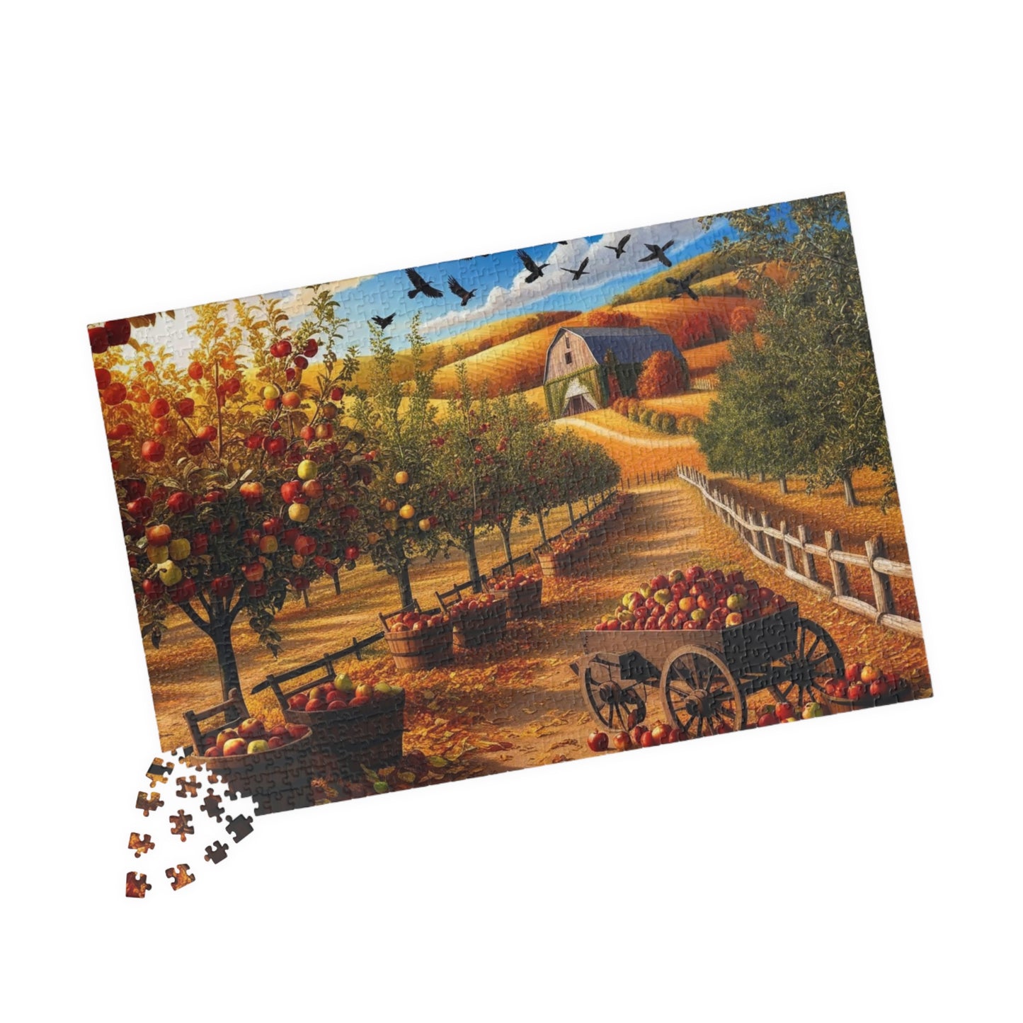 Apple Orchard Jigsaw Puzzle, Autumn Landscape Scene, Gift for Puzzle Lovers, Family Fun, Cozy Night In, Fall Decor, Thanksgiving Puzzle The Puzzle Chest