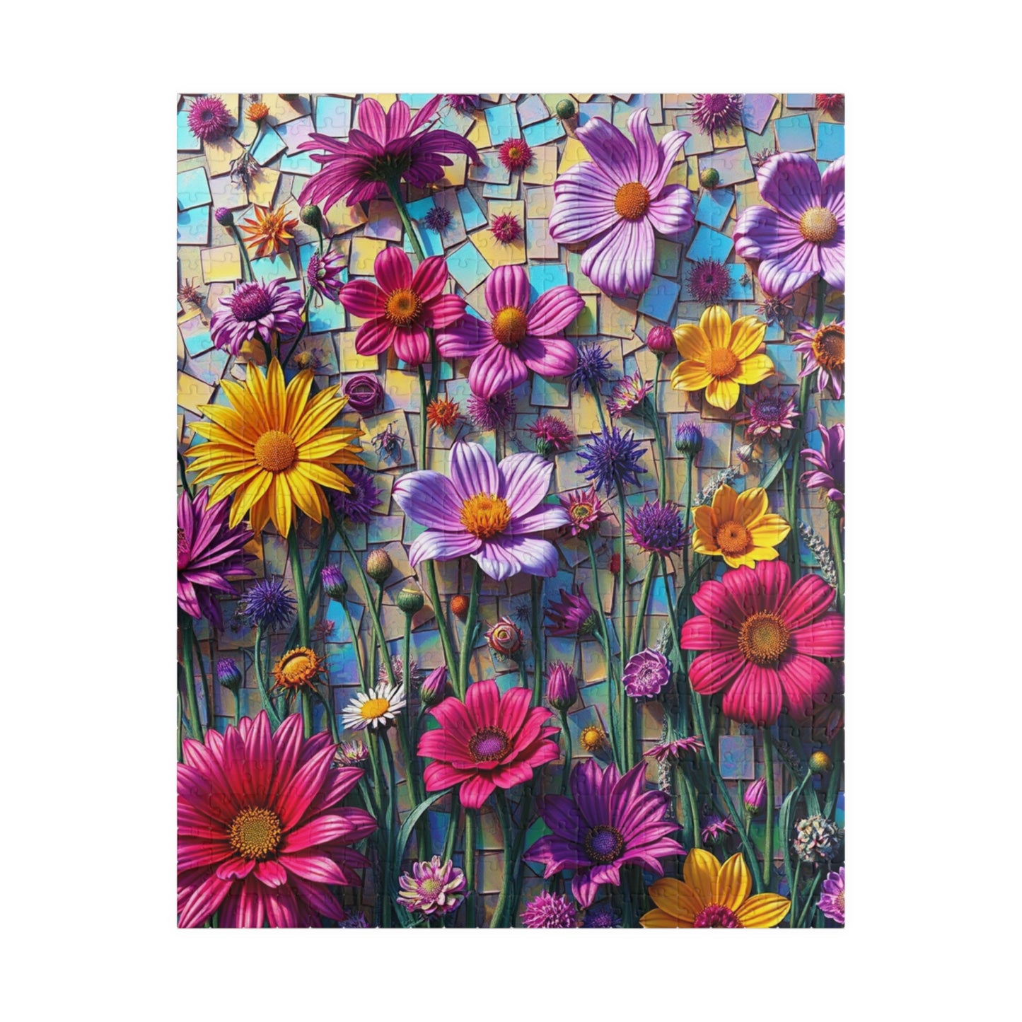 Floral Mosaic Puzzle, 110-1014 Pieces, Flower Jigsaw Game, Relaxing Family Activity, Gift for Puzzle Lovers and Art Enthusiasts, Frameable 520 pcs (Vertical) Puzzle The Puzzle Chest