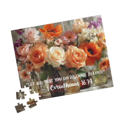 Vessels of Love – Grace in Bloom Jigsaw Puzzle, Floral Inspirational Puzzle Ideal Gift for Mindfulness & Family Fun, Christian Puzzle Lovers 110 pcs (Horizontal) Puzzle The Puzzle Chest