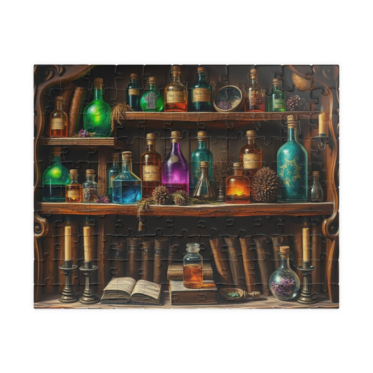 Vintage Potion Shop Puzzle, Witches Apothecary Mystical Jigsaw Game for Art Lovers, Entertaining Gift for Halloween, Family Fun Activity 110 pcs (Horizontal) Puzzle The Puzzle Chest