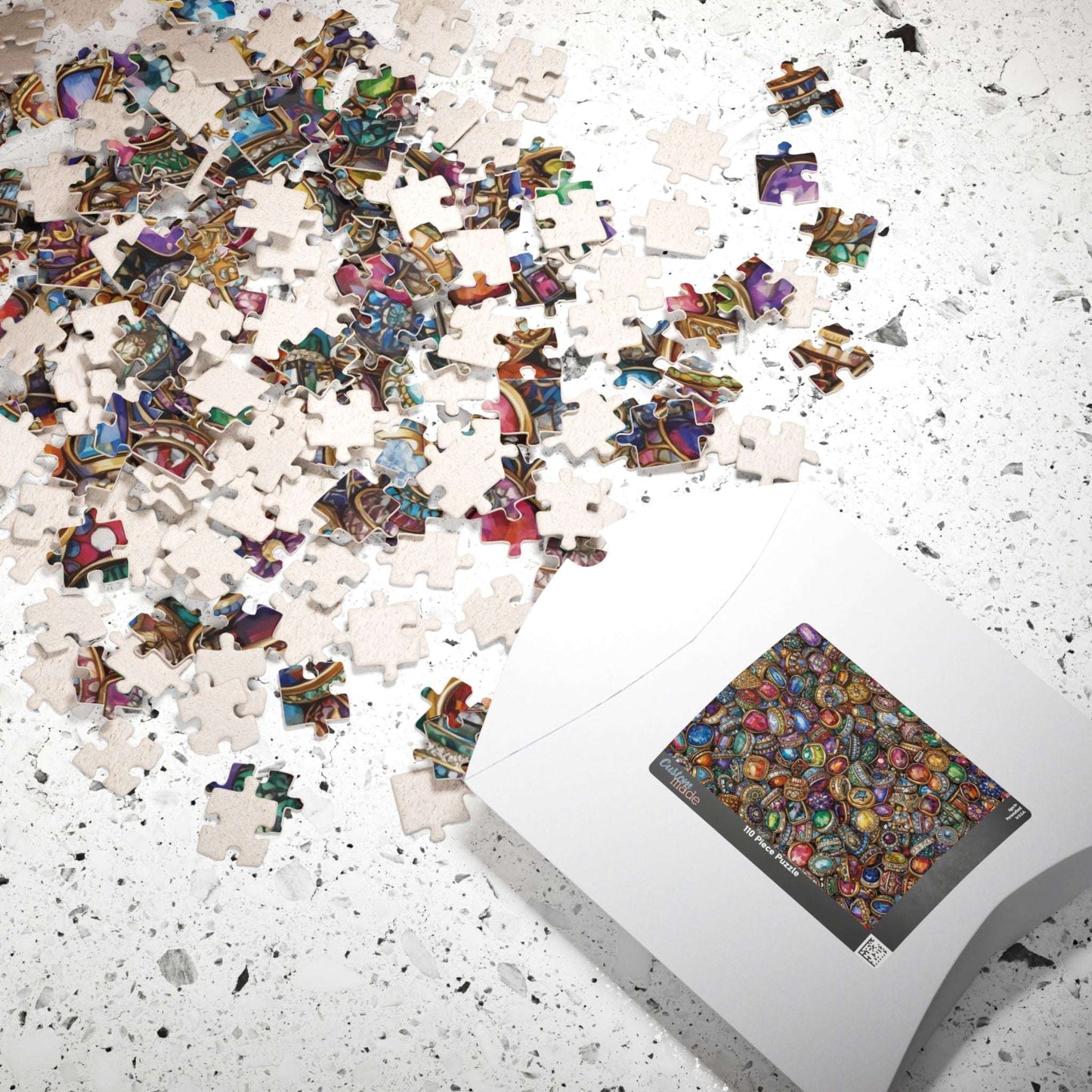 Sparkling Rings Collage Jigsaw Puzzle – Overlapping Gemstone Jewelry Puzzle The Puzzle Chest