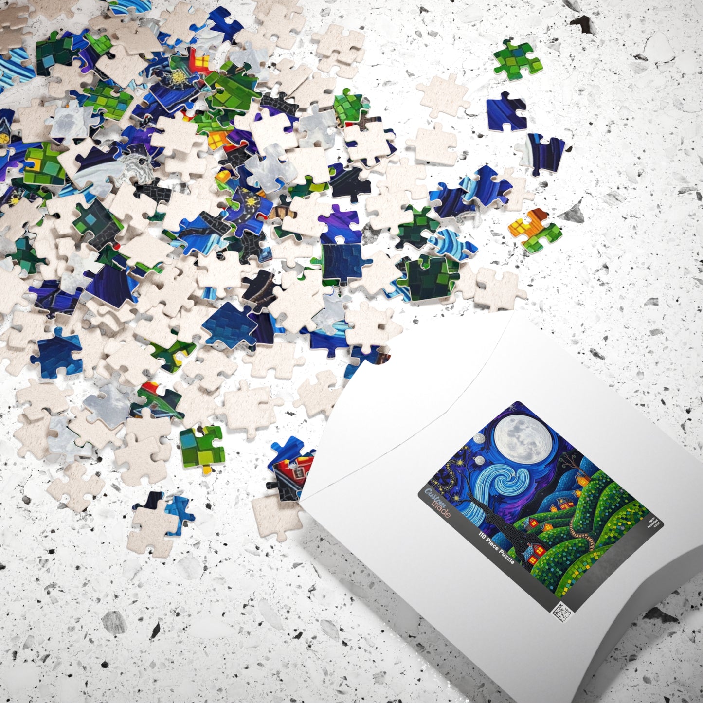 Mosaic Moonlit Village Jigsaw Puzzle Puzzle The Puzzle Chest