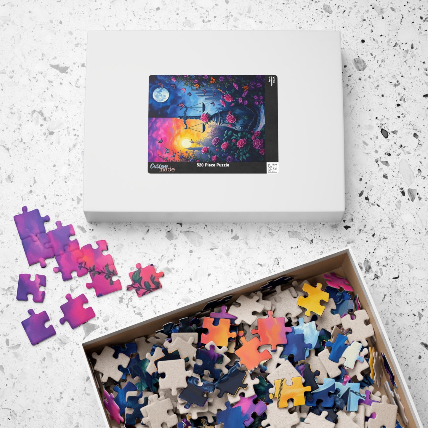 Enchanting Scales Puzzle | 110-1014 Piece Libra Zodiac Sign Jigsaw Game | Beautiful Floral Design | Perfect Gift for Friend Astrology Lover Puzzle The Puzzle Chest