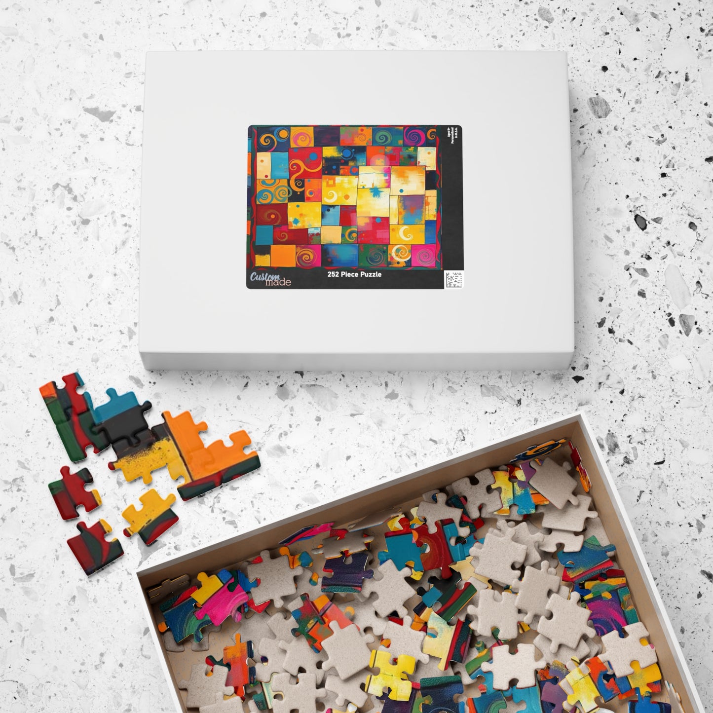 Colorful Abstract Puzzle - Modern Art Tabletop Jigsaw Game Puzzle The Puzzle Chest