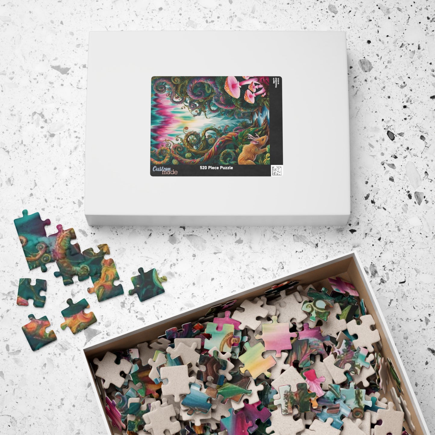 Trippy Jigsaw Puzzle, Vibrant Kaleidoscopic Jungle Scene, Relaxing Solo Game, Puzzle Enthusiasts Entertainment, Puzzling Activity for Adults Puzzle The Puzzle Chest