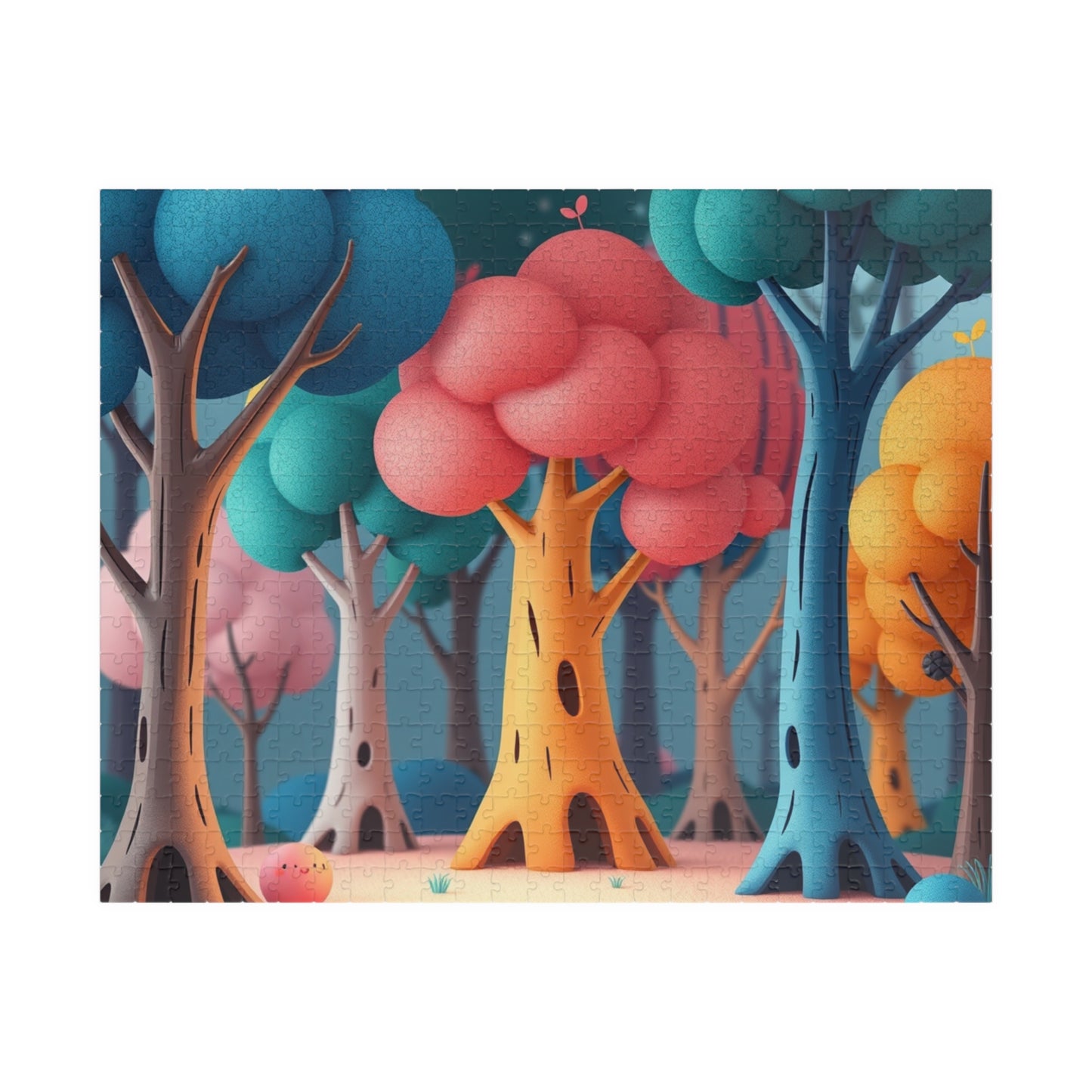 Abstract Landscape Forest Jigsaw Puzzle (110-1014 Piece), Surreal Tree Trunks with Colorful Canopies, Nature Theme Gift for Puzzle Lovers 520 pcs (Horizontal) Puzzle The Puzzle Chest