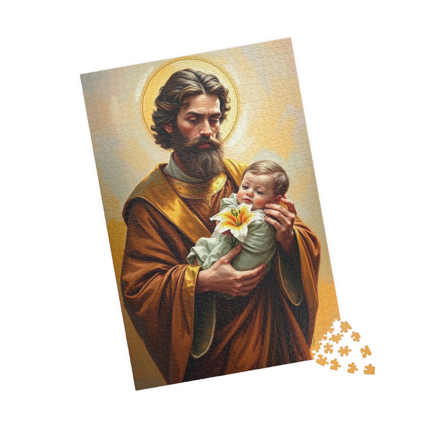 Puzzle, Saint Joseph Religious Artwork Jigsaw, 110 252 520 1014 Piece Game, Meditation Hobby Gift for Catholics Spiritual Home Entertainment Puzzle The Puzzle Chest