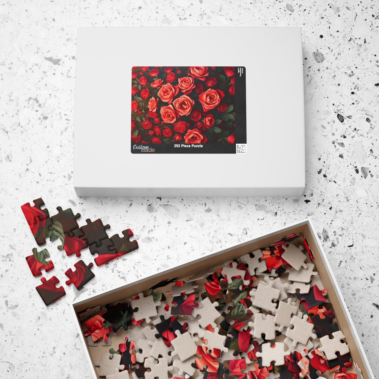 Elegant Rose Puzzle, Red Flowers Jigsaw Game for Adults, Relaxing Hobby, Gift for Garden Lovers, Puzzle Fans and Art Enthusiast, Family Fun Puzzle The Puzzle Chest