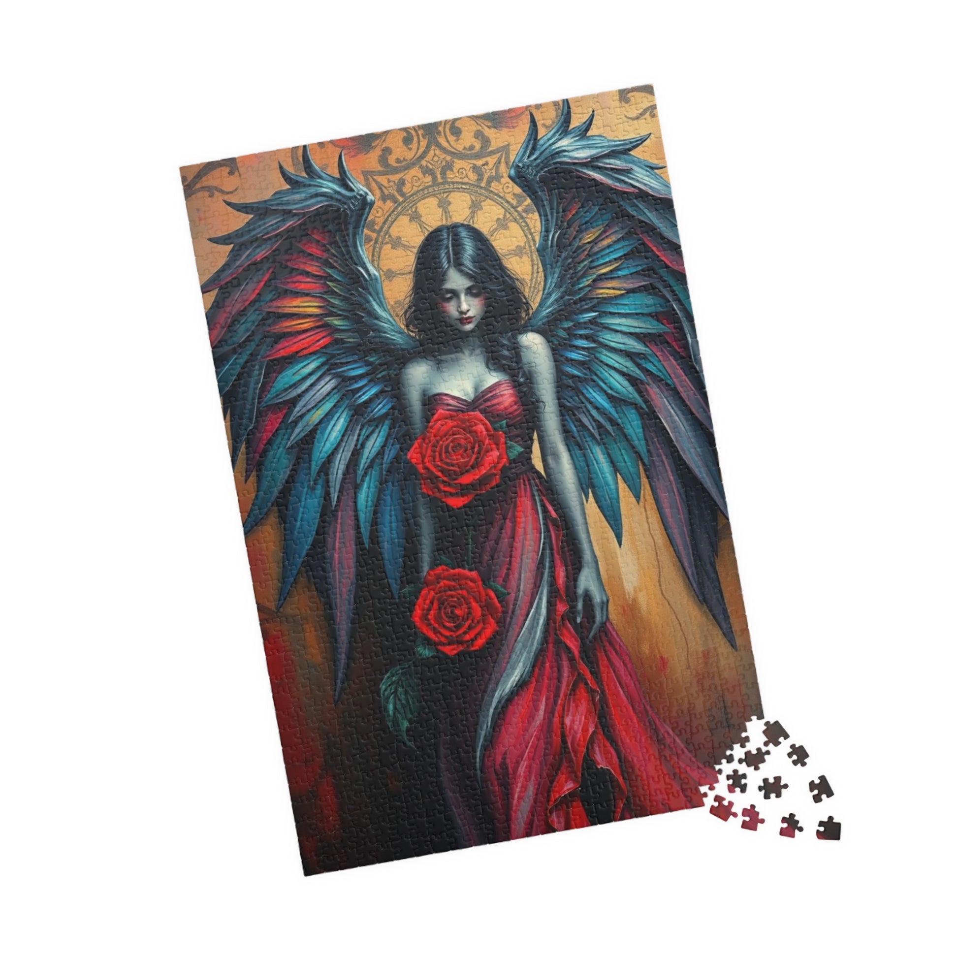 Gothic Angel Art Puzzle - Unique Home Decor Gift for Puzzle Lovers, Cozy Family Game Night, Halloween Decor, Mystical Artwork Puzzle The Puzzle Chest