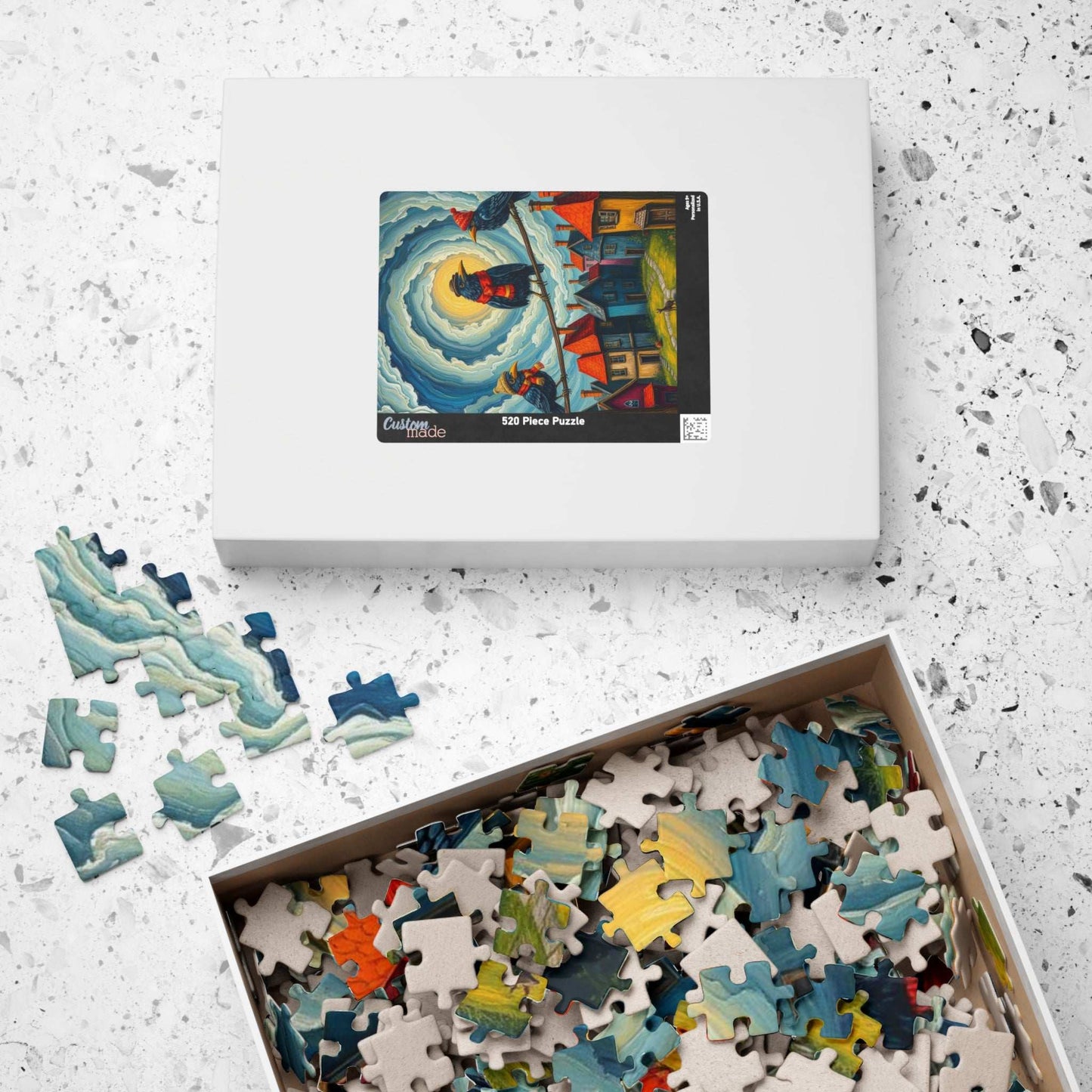 Crooked Choir Crows Puzzle - Colorful Bird Jigsaw Game for Halloween Fun Family Game Night, Gift for Puzzle Lover, Mindful Brain Teaser