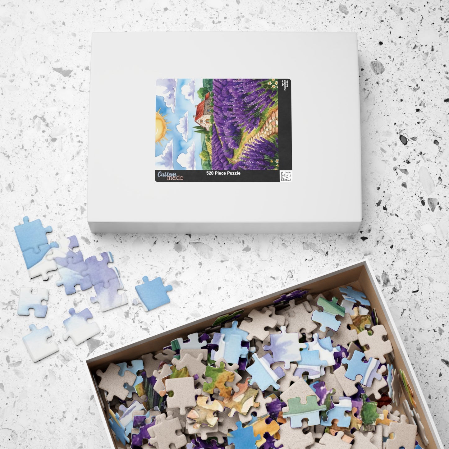 Lavender Field Landscape Puzzle, Relaxing Jigsaw Game for Adults, Mindful Activity, Home Decor Wall Art, Gift Idea for Puzzle Lover, Hobby Puzzle The Puzzle Chest