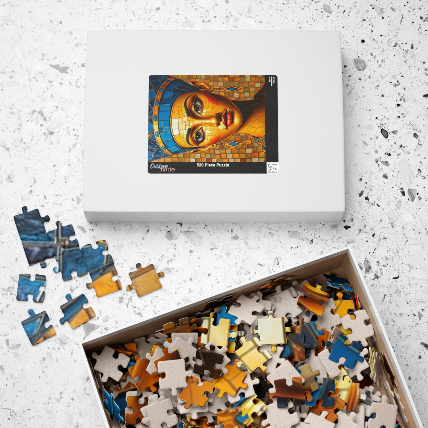 Mosaic Portrait Egyptian Queen Puzzle, 110-1014 Pieces Beautiful Nefertiti Jigsaw Game, Gift for Art Lovers, Challenging Pastime, Family Fun Puzzle The Puzzle Chest