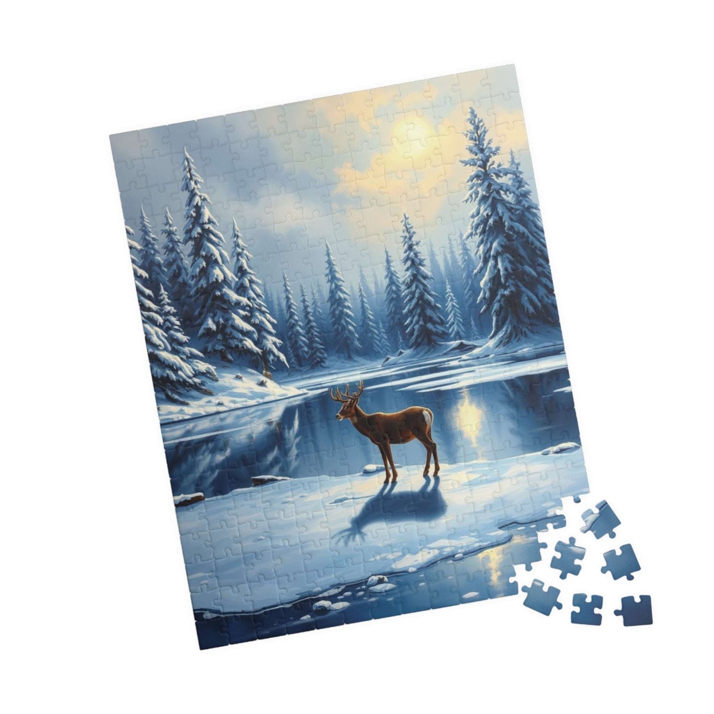 Serene Winter Landscape Puzzle | 110, 252, 520, 1014-piece Jigsaw | Cozy Home Activity, Gift for Nature Lovers, Christmas Decor, Family Time Puzzle The Puzzle Chest