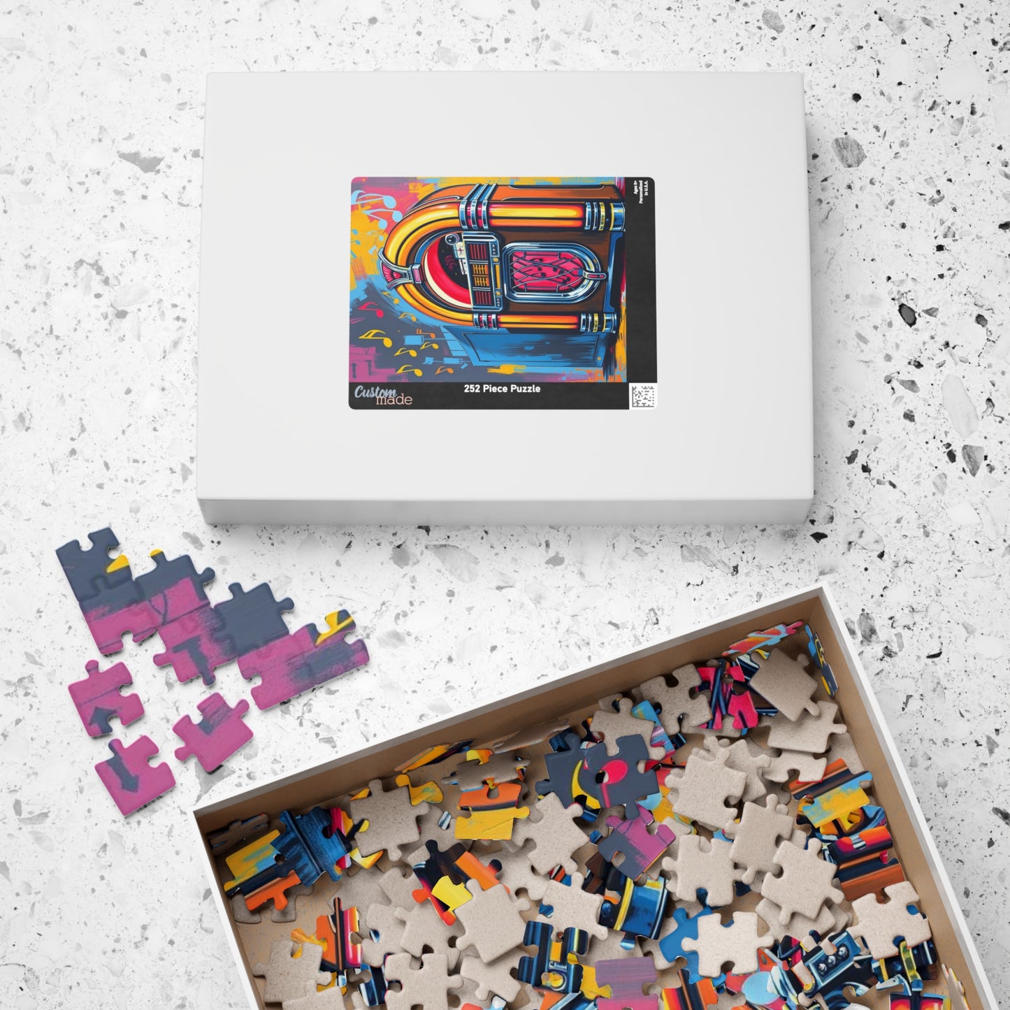 Retro Jukebox Puzzle - Pop Art Jigsaw Game, Fun Family Activity, Music Lovers Gift, Home Entertainment, Vintage Style, Entertaining Activity Puzzle The Puzzle Chest