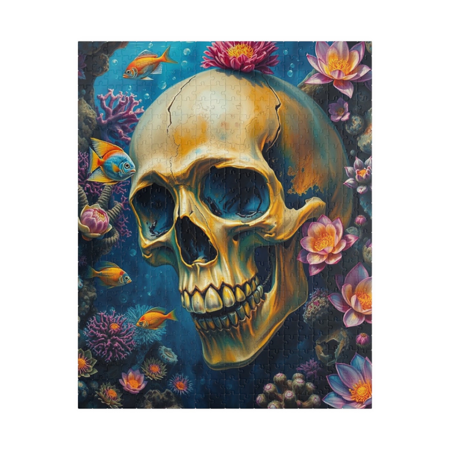 Skull Ocean Puzzle, Unique Skull Artwork, 110-1014 Piece Gothic Adult Jigsaw Game, Gift for Puzzle Enthusiast, Perfect Home Entertainment 520 pcs (Vertical) Puzzle The Puzzle Chest
