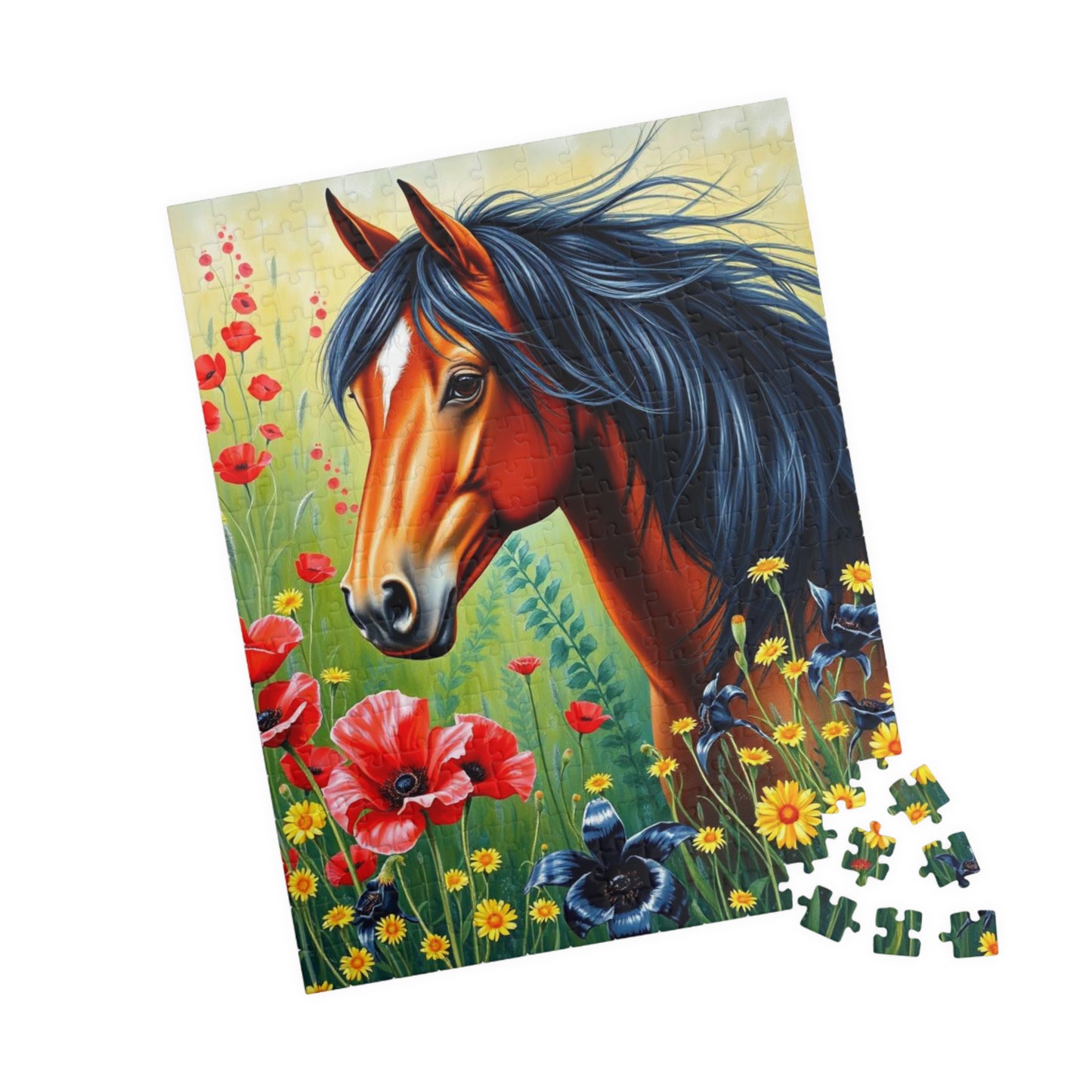 Horse-Themed Puzzle, Colorful Equine Jigsaw Game for Adults and Teens, Friend Gift for Animal Lover, Family Night, Artful Home Entertainment Puzzle The Puzzle Chest