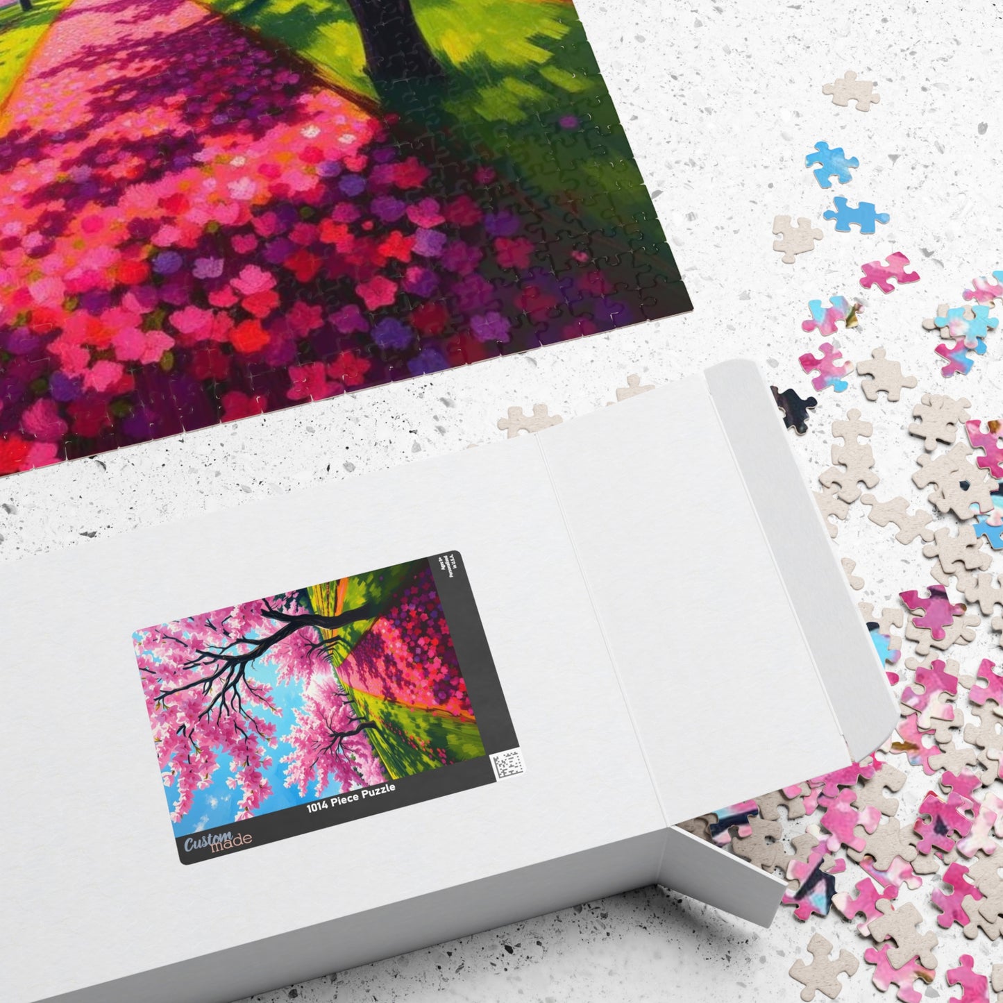 Cherry Blossom Landscape Puzzle, Beautiful 110-1014 Piece Jigsaw Puzzle, Perfect for Family Game Night, Birthday Gift Idea, Spring Decor Puzzle The Puzzle Chest